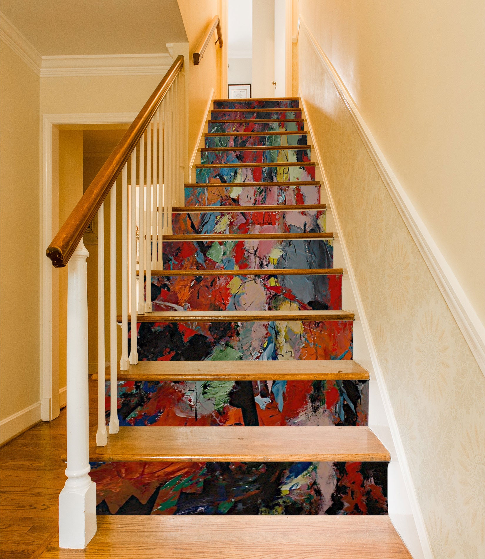 3D Colorful Paint Pattern 90159 Allan P. Friedlander Stair Risers