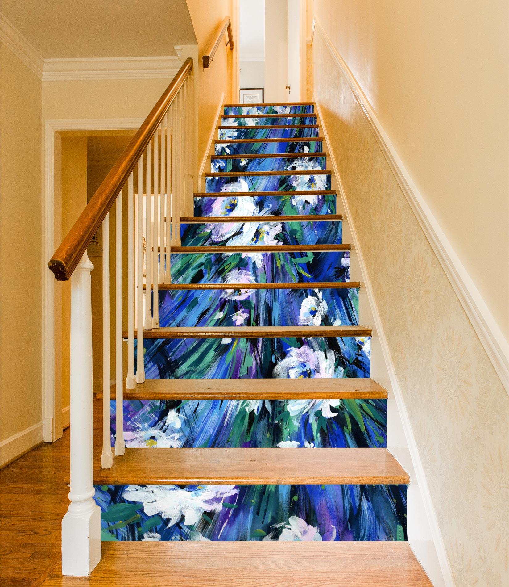 3D Fluorescent Entangled Flowers 356 Stair Risers