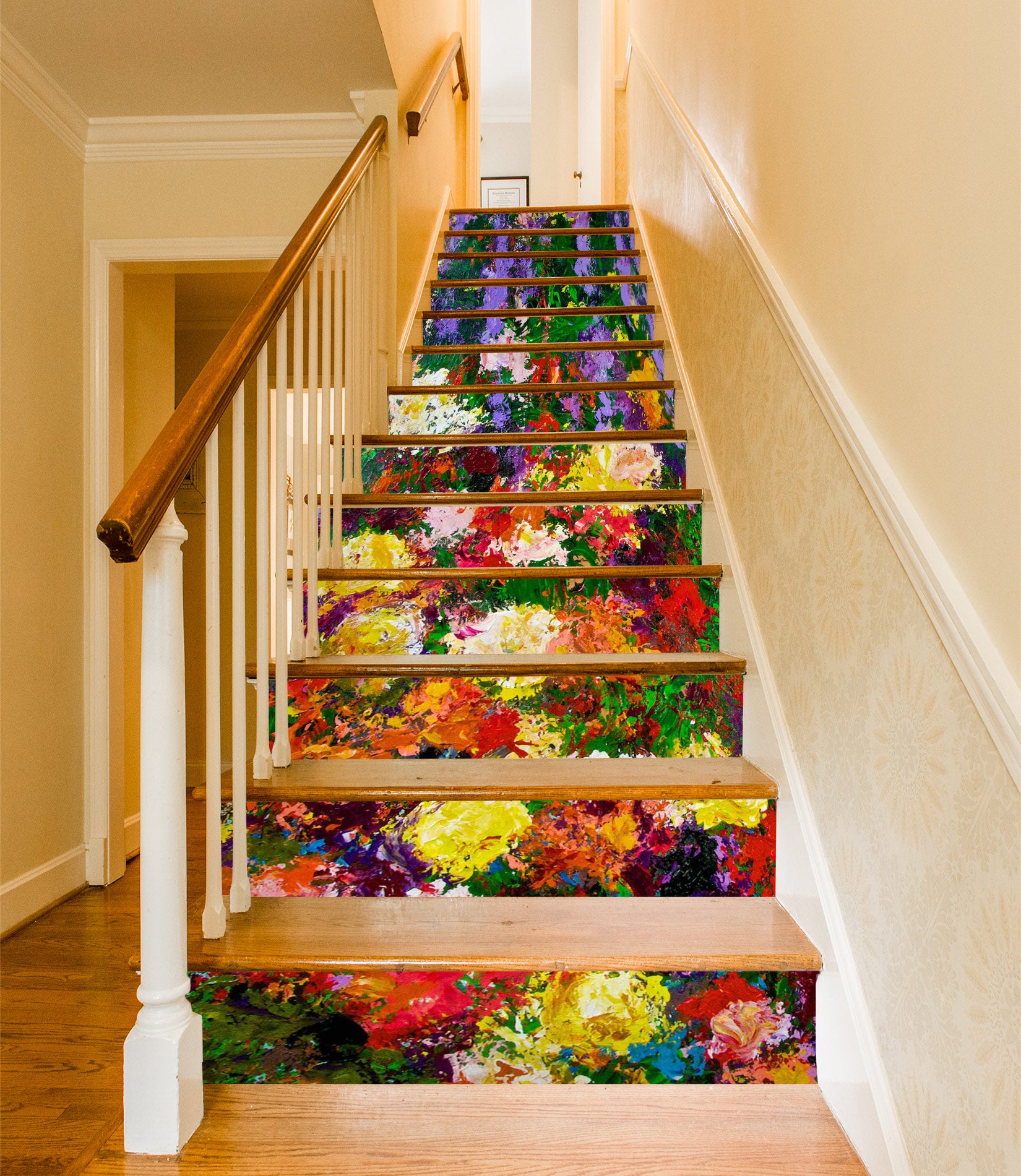 3D Colorful Flowers Oil Painting 9024 Allan P. Friedlander Stair Risers