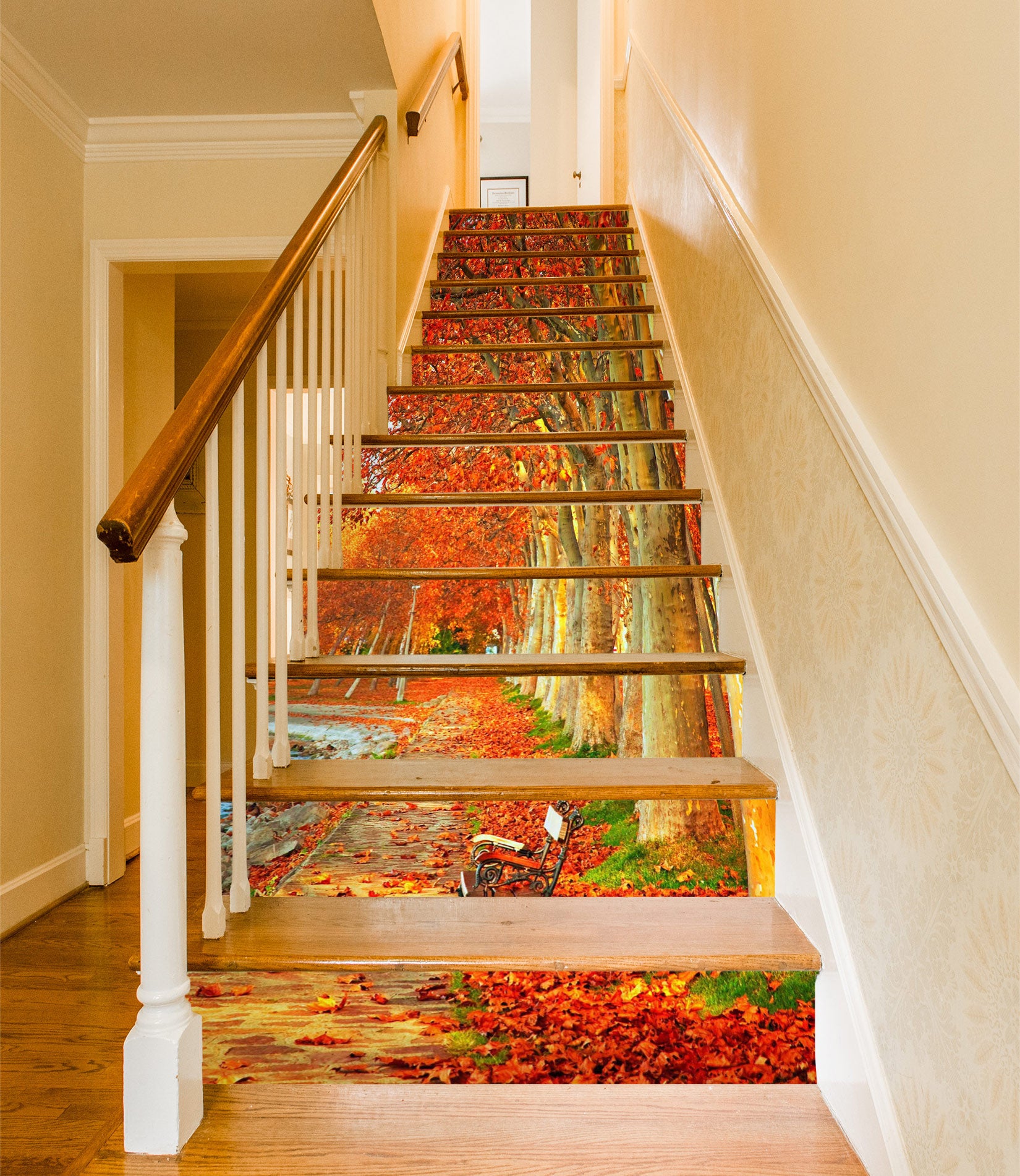 3D Golden Autumn of Memory 417 Stair Risers