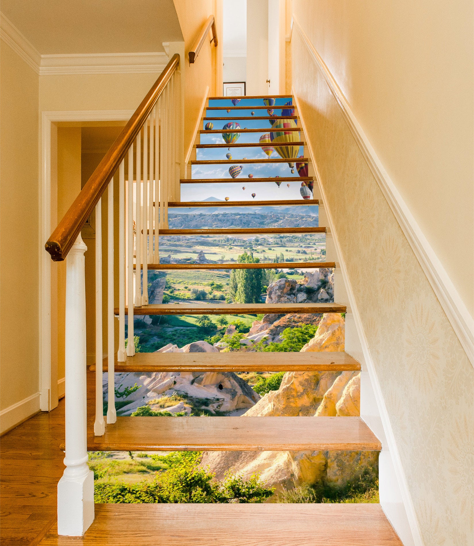 3D Romantic Hot Air Balloons 438 Stair Risers