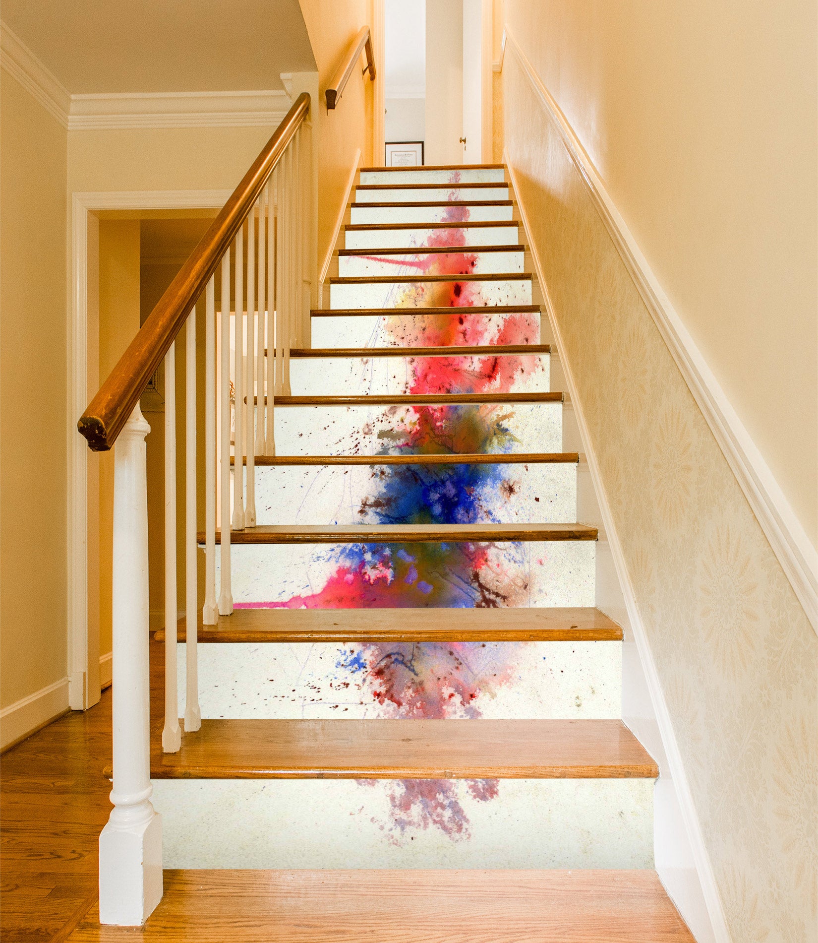3D Blue Red Pigment 9810 Anne Farrall Doyle Stair Risers
