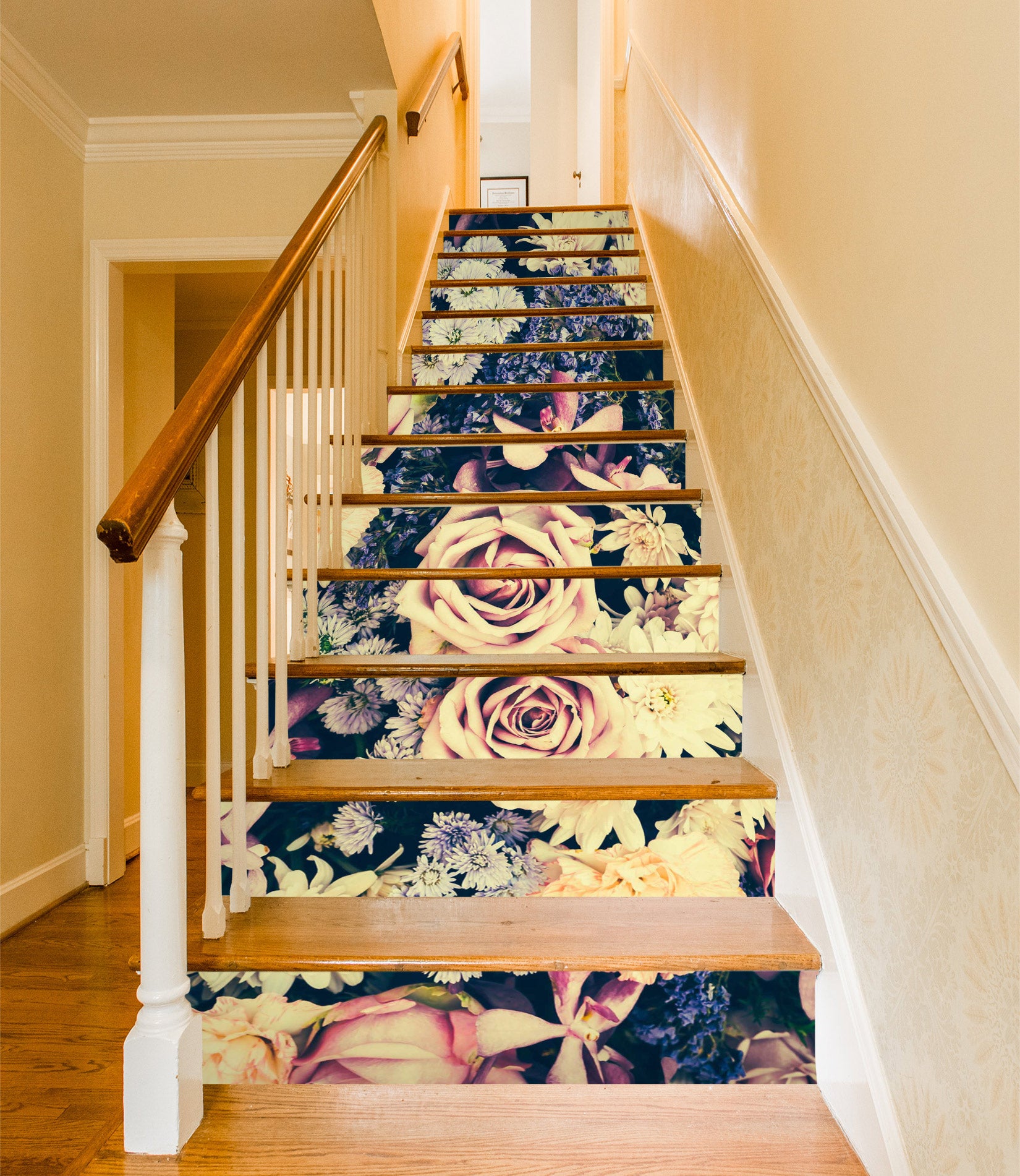 3D Faded Sad Roses 448 Stair Risers