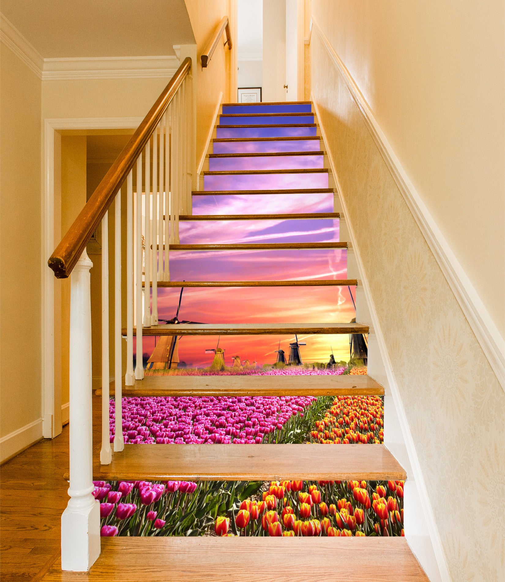 3D Romantic Flower Field 276 Stair Risers