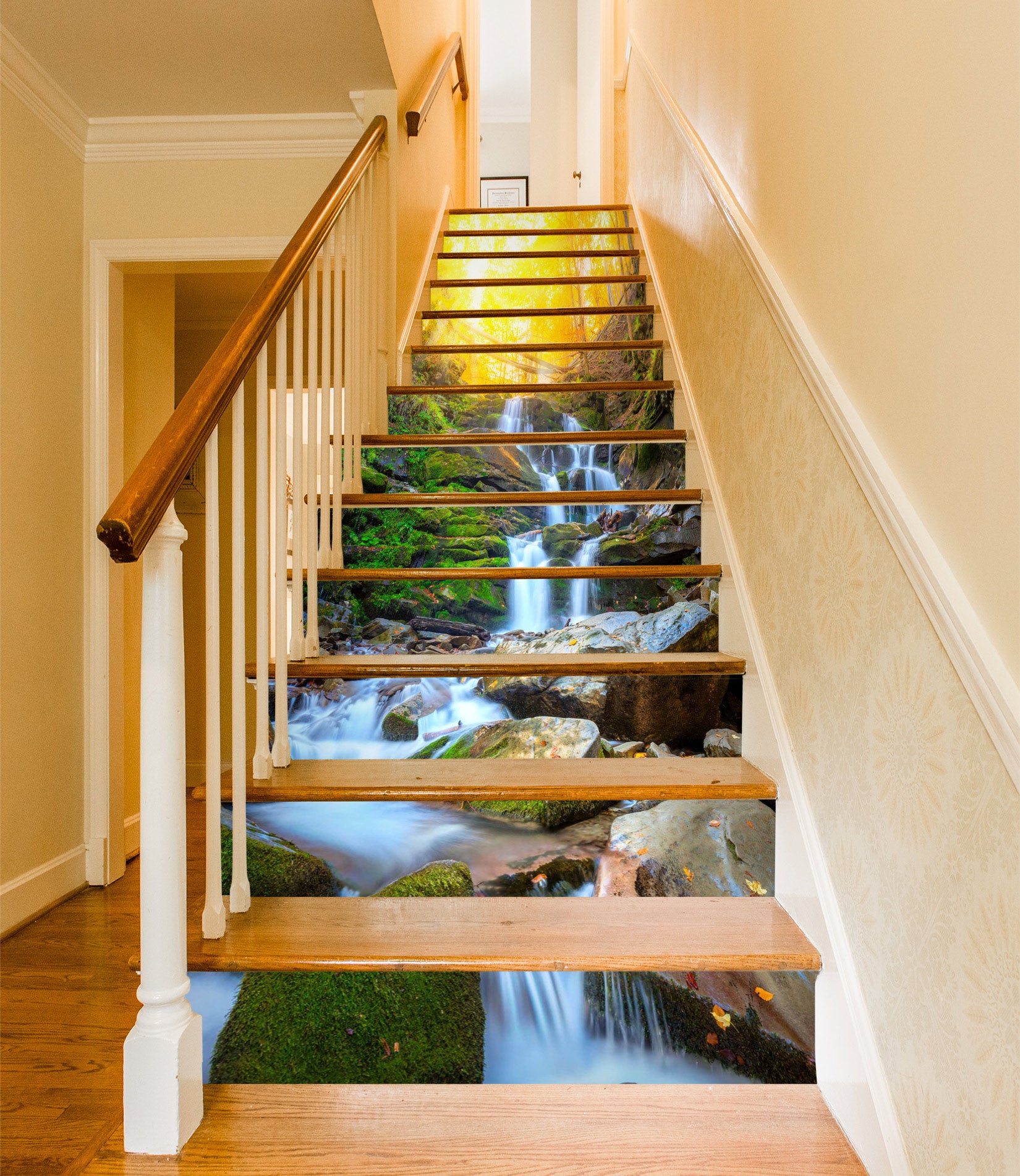 3D Winding Water In Daylight 371 Stair Risers