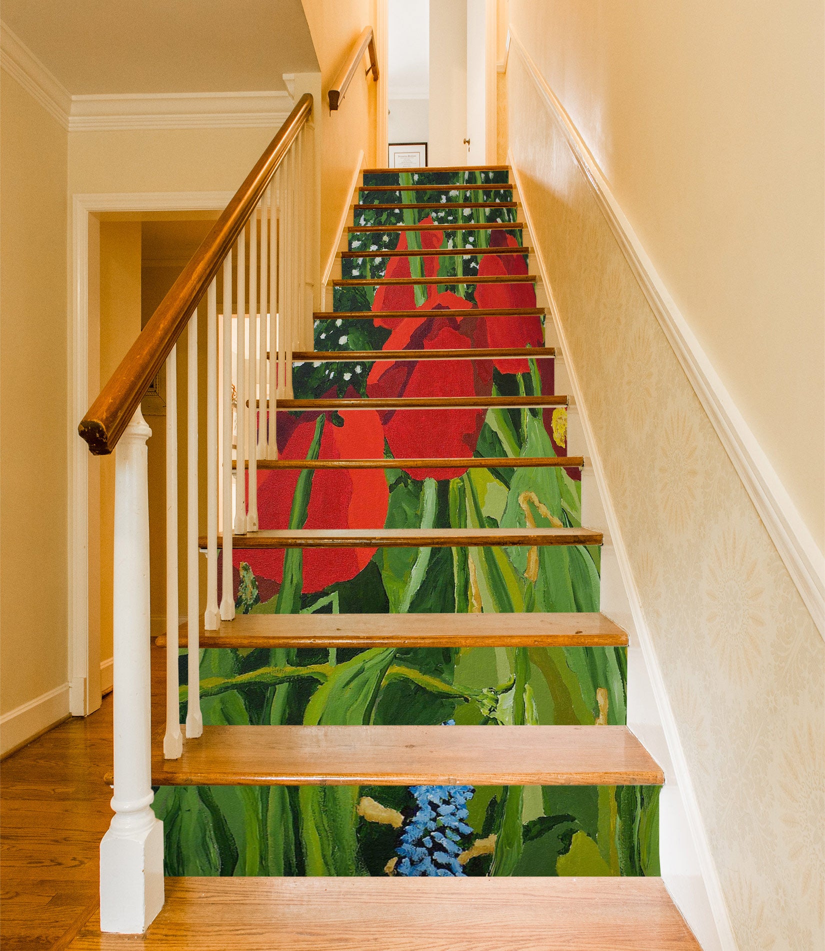 3D Red Flowers 89200 Allan P. Friedlander Stair Risers