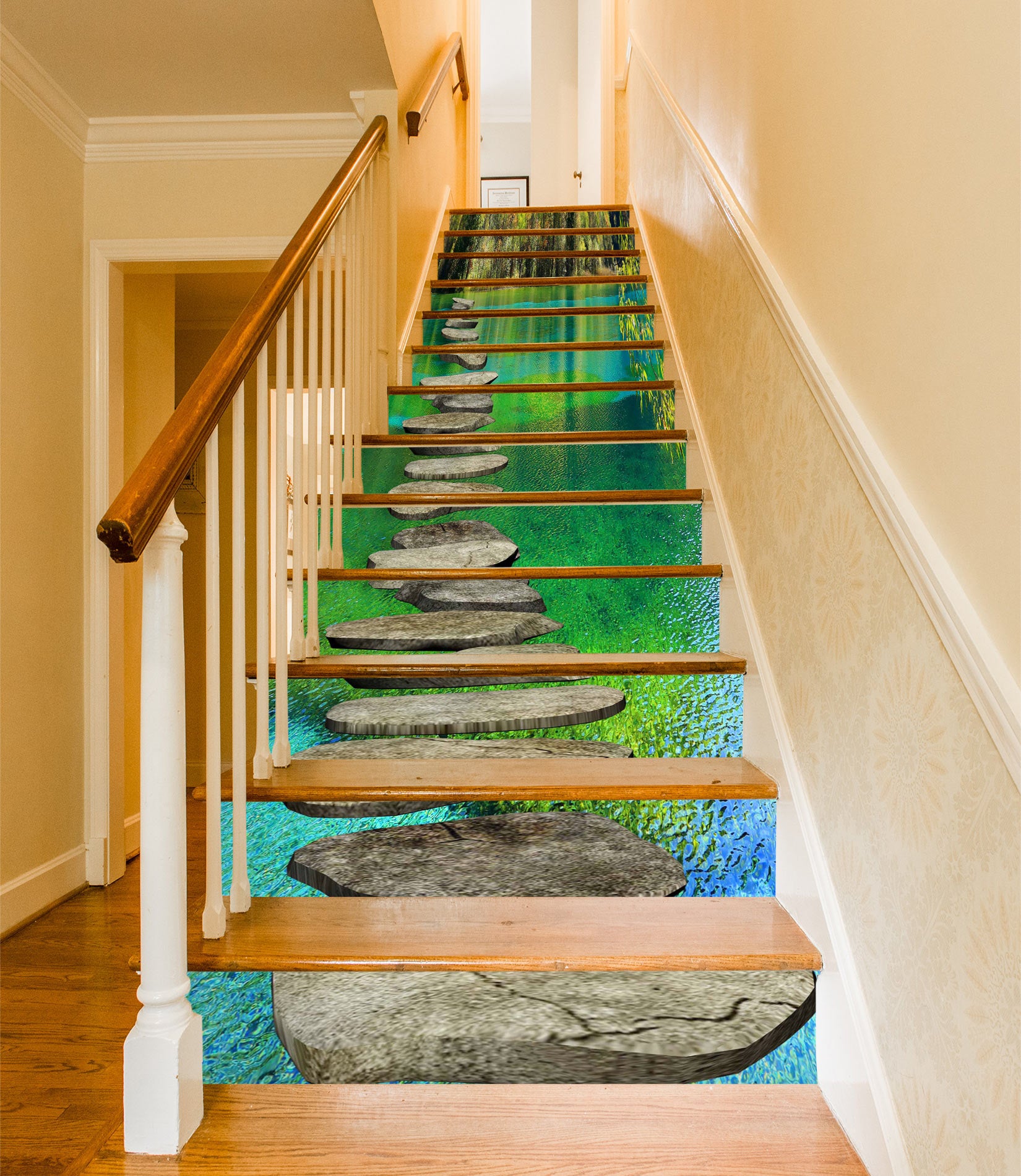 3D Circular Creek Stone Road 020 Stair Risers