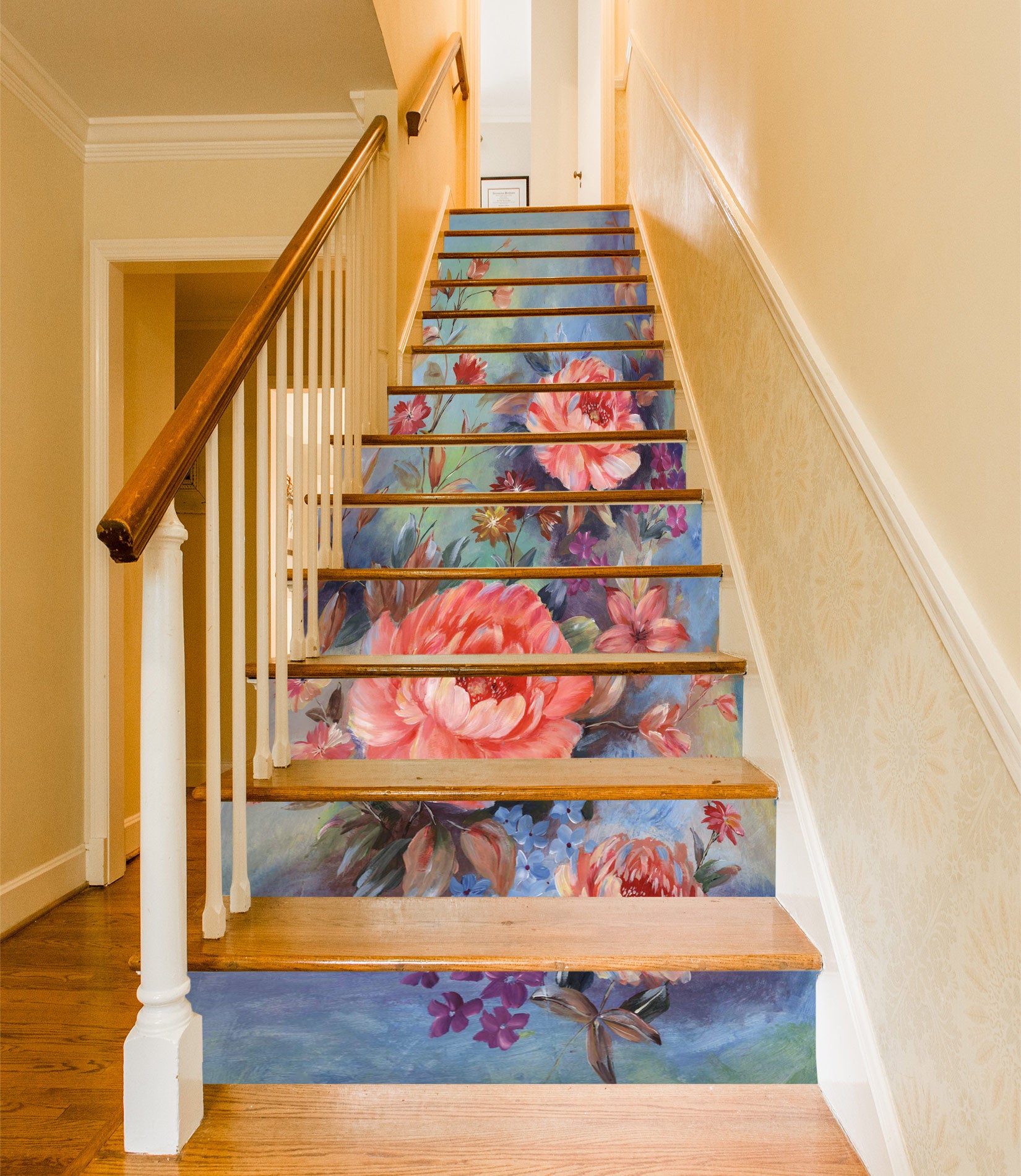 3D Ink Color Of Flowers 327 Stair Risers
