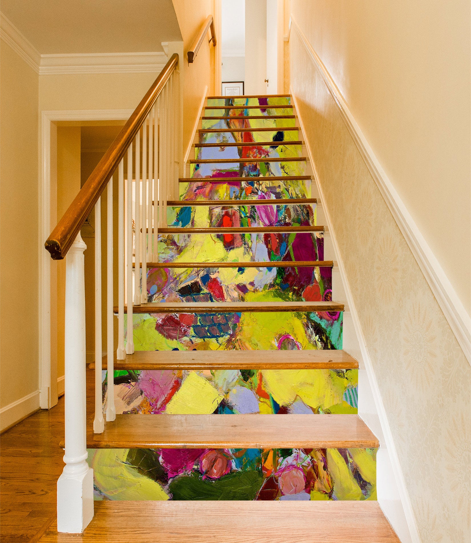 3D Oil Painting Color Block Pattern 9021 Allan P. Friedlander Stair Risers
