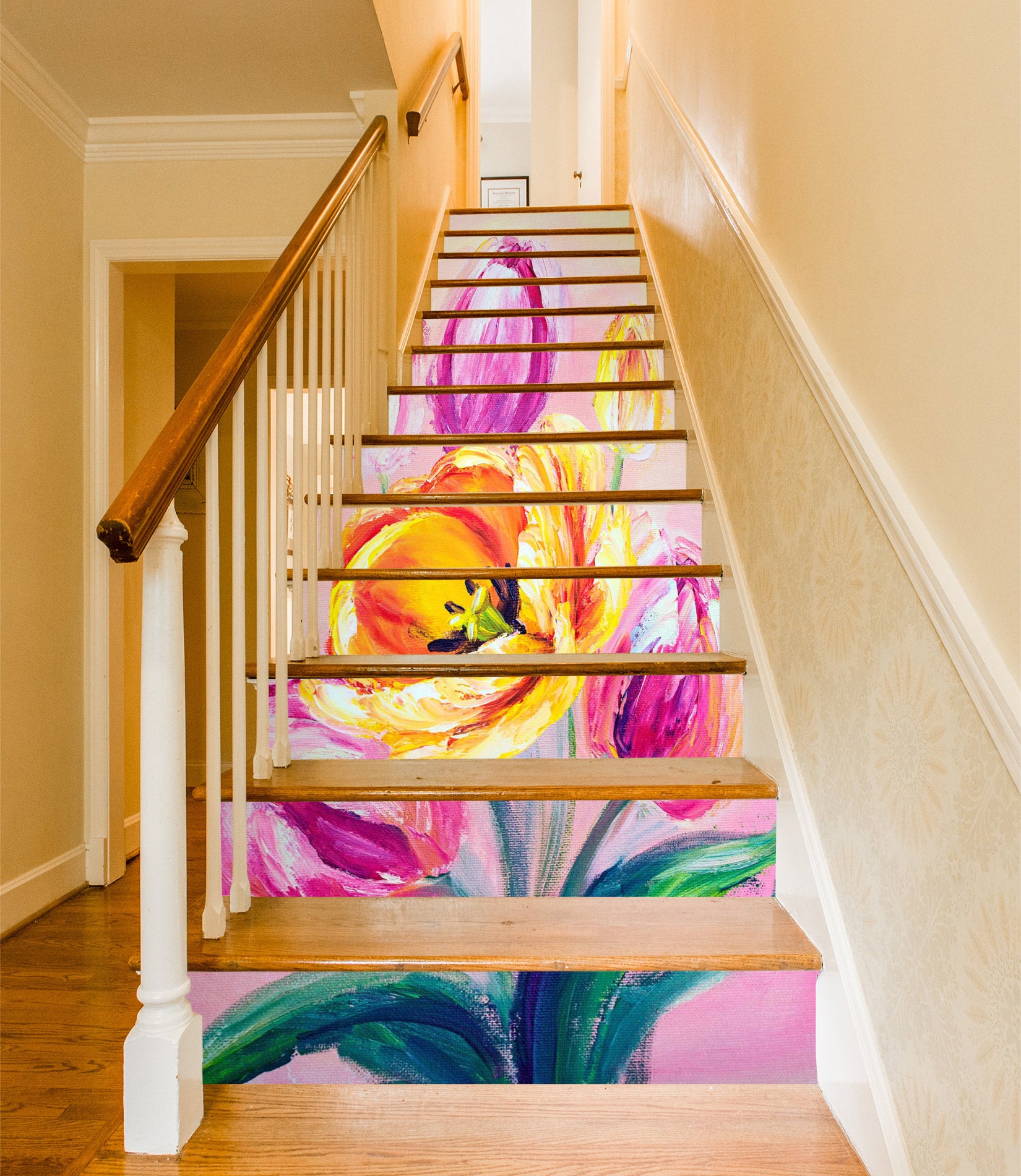 3D Rich And Charming Tulips 444 Stair Risers