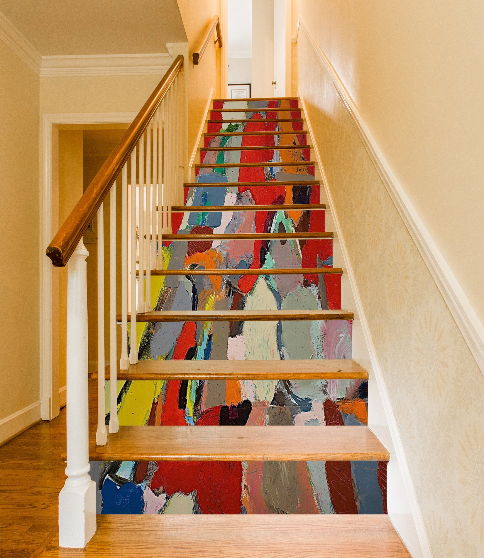 3D Red Block Pattern 89192 Allan P. Friedlander Stair Risers