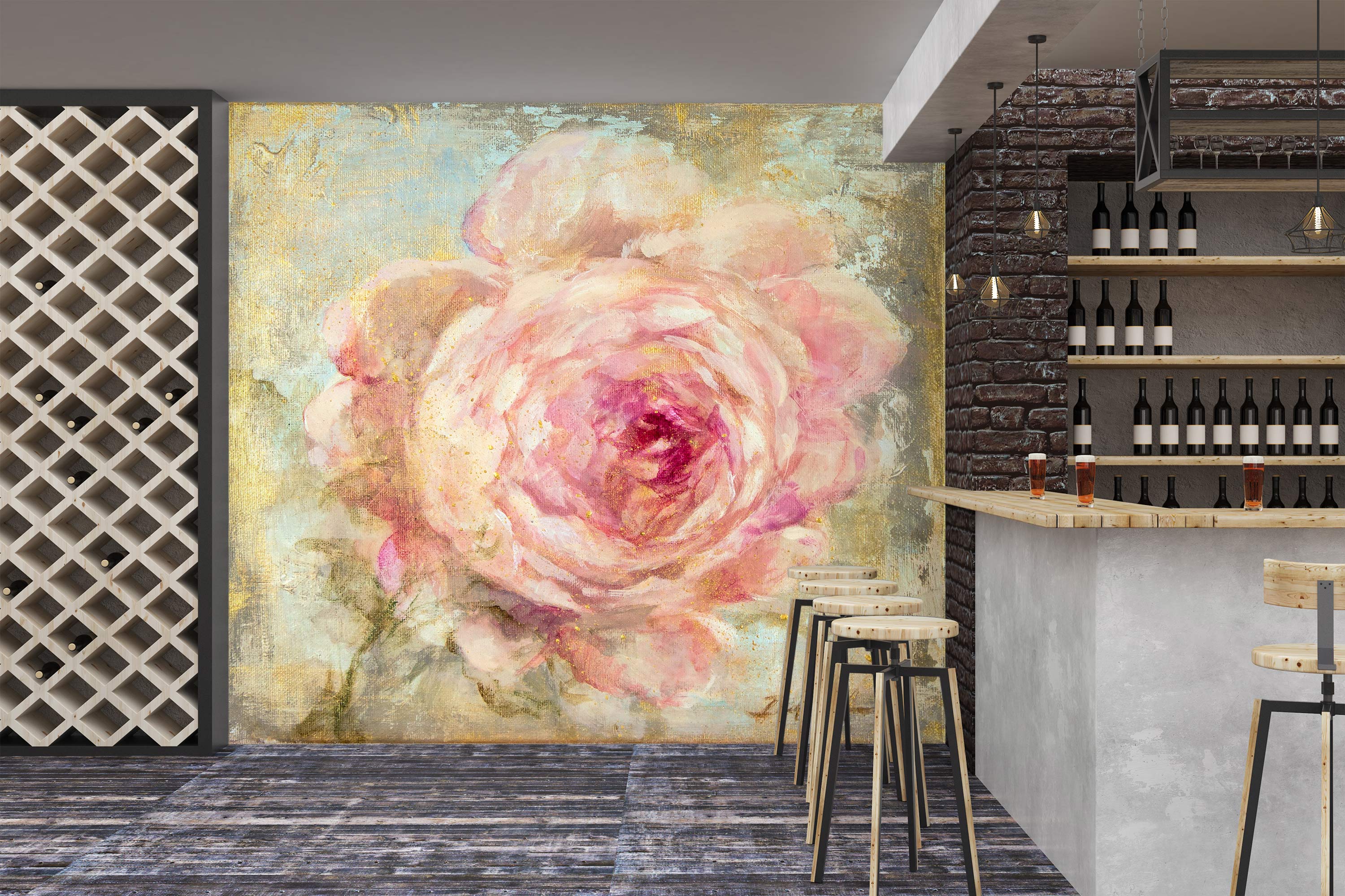 3D Rose Pink Flowers 3188 Debi Coules Wall Mural Wall Murals