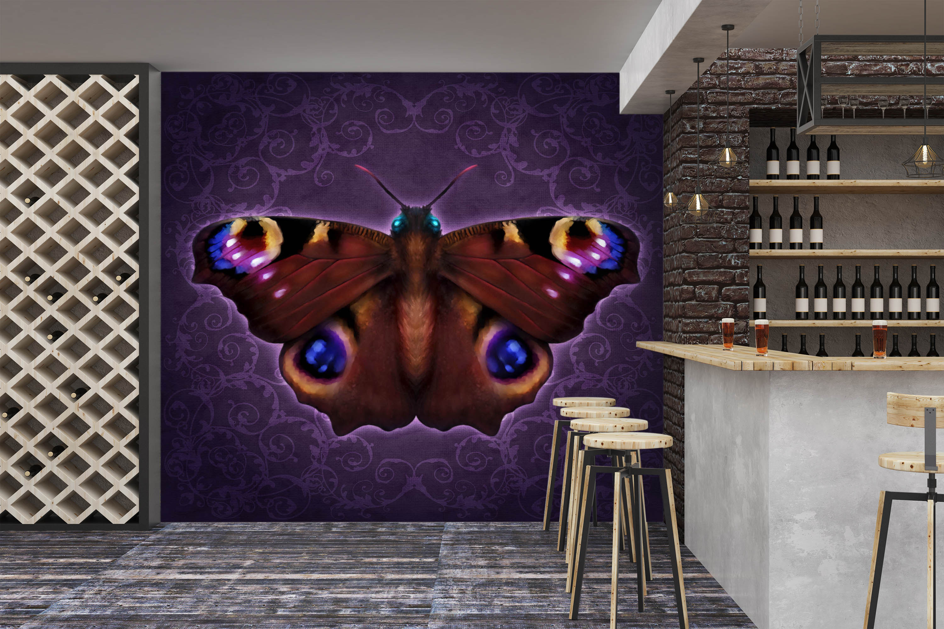 3D Brown Moth 8756 Brigid Ashwood Wall Mural Wall Murals