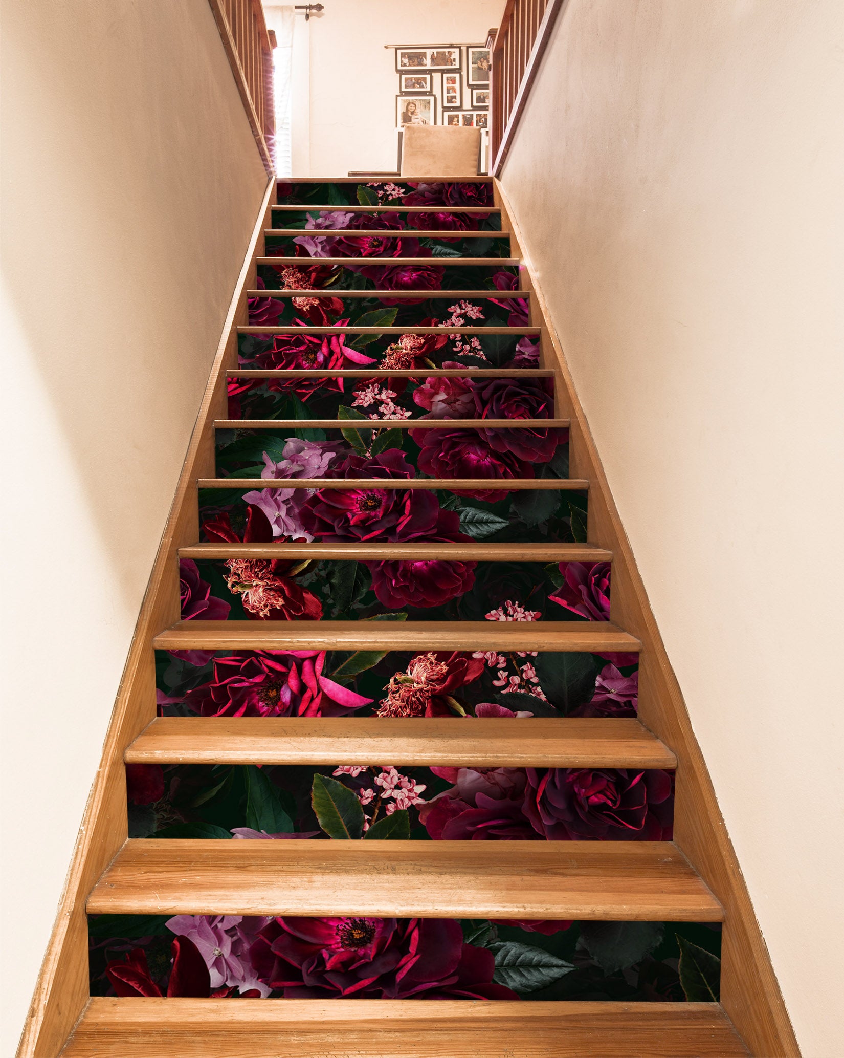 3D Red Flower Bush 10417 Uta Naumann Stair Risers