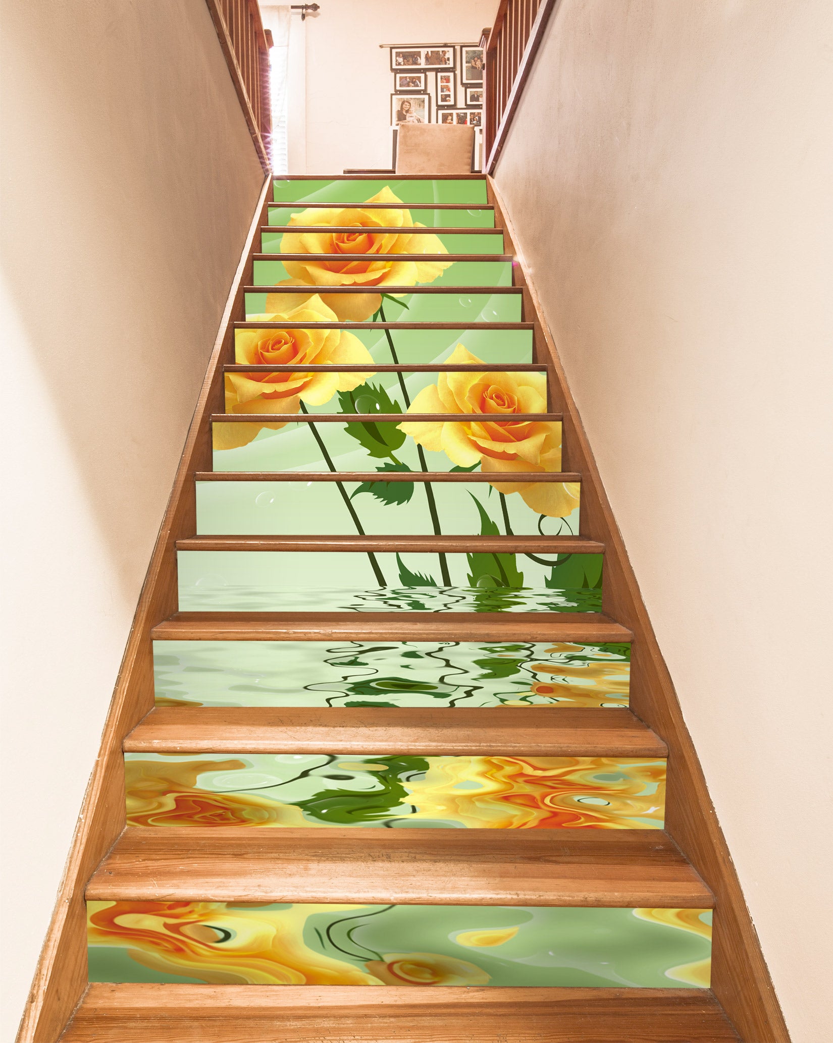 3D Yellow Roses 010 Stair Risers