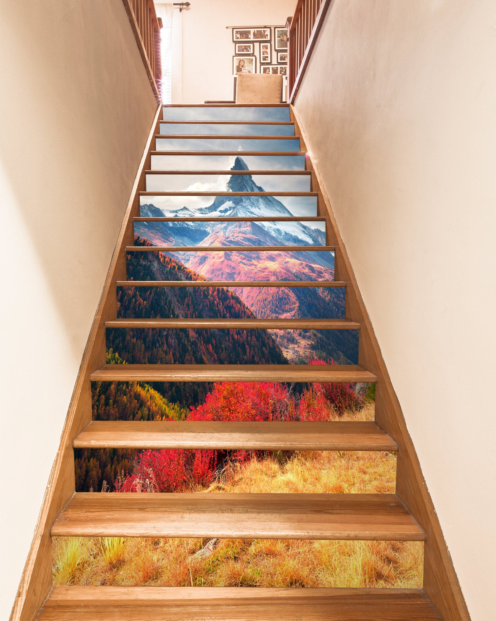 3D Beautiful Mountains In Four Seasons 361 Stair Risers
