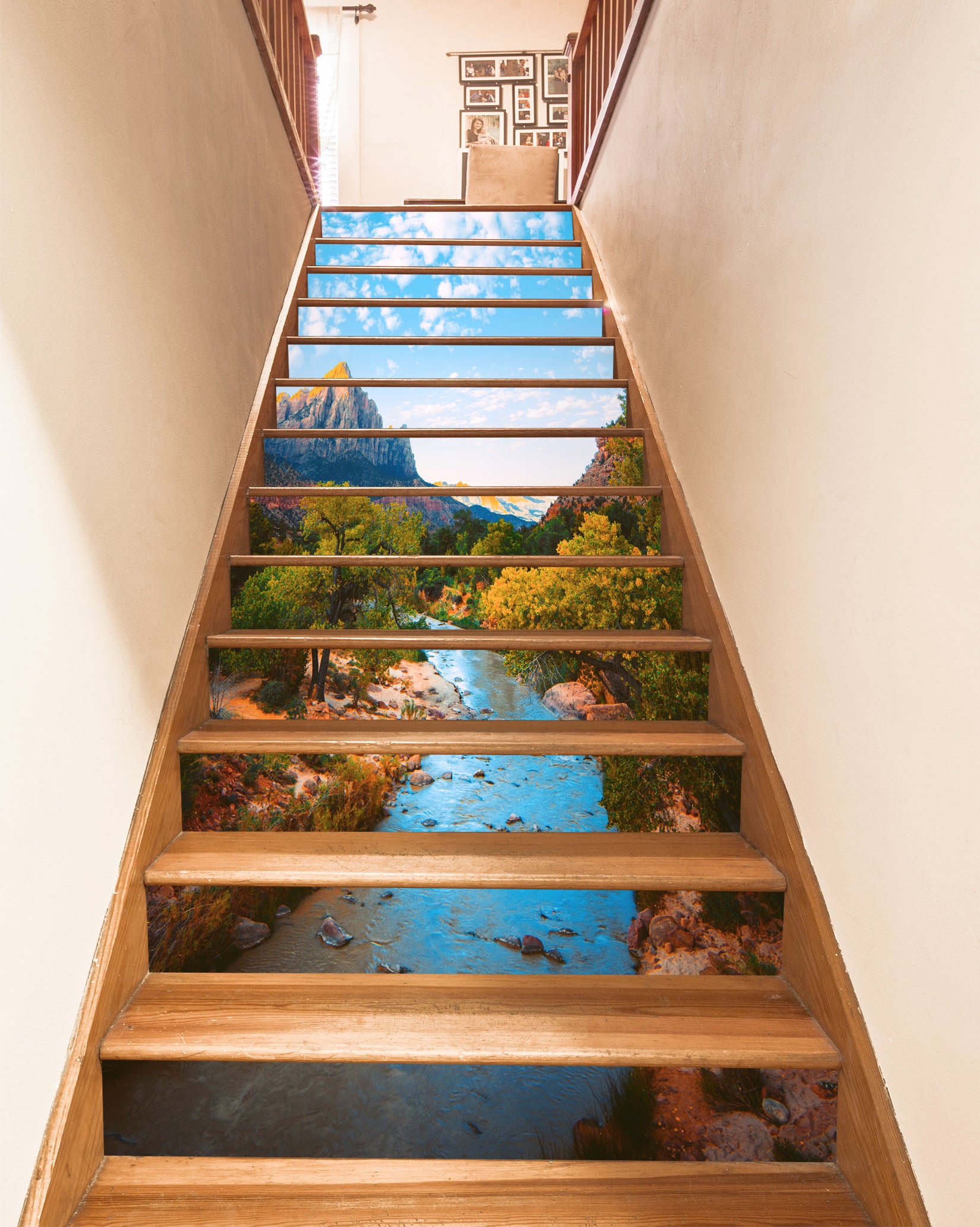 3D Tranquil Mountain Lake 633 Stair Risers