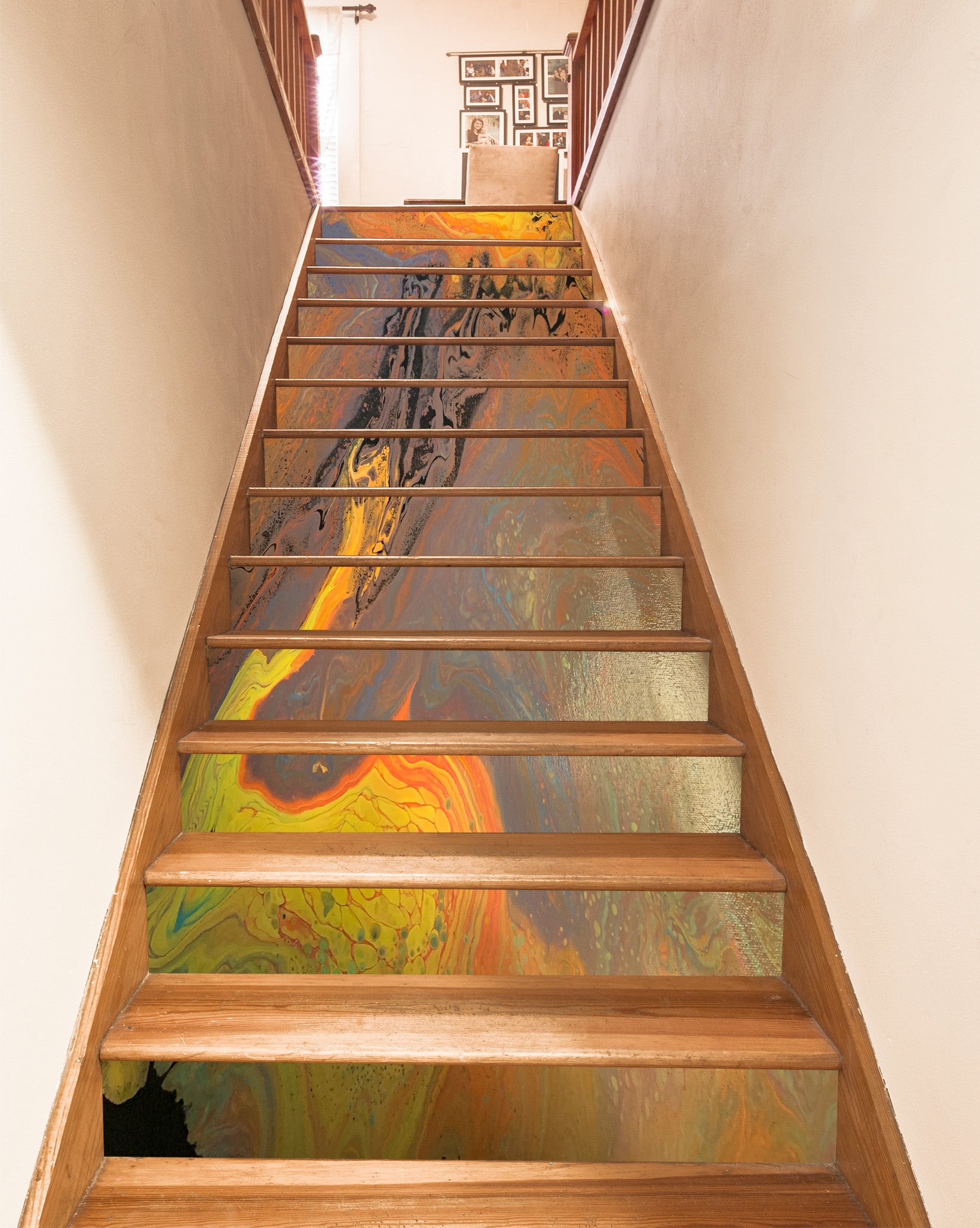 3D Golden Brown Water Paint Texture 90190 Valerie Latrice Stair Risers