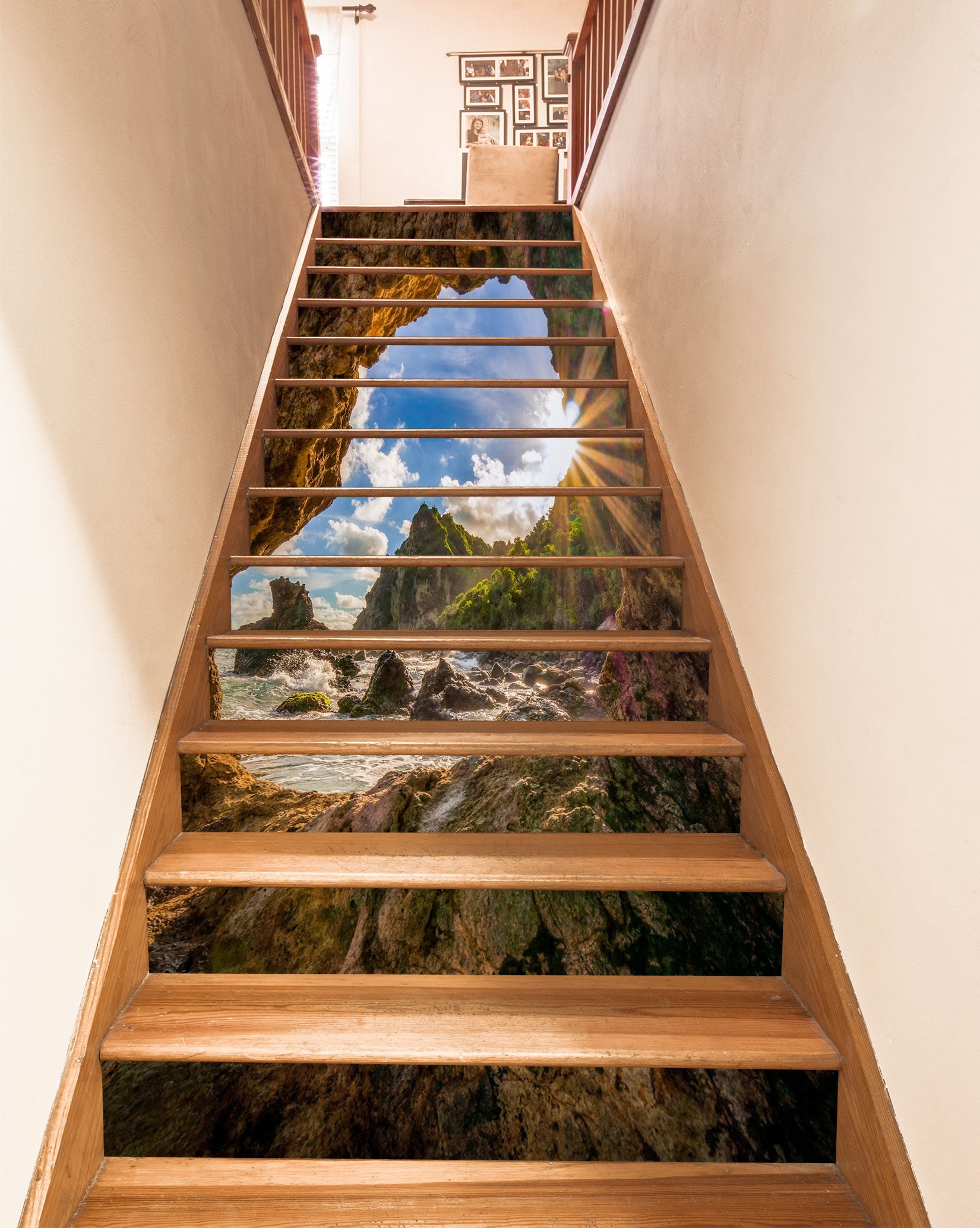3D Beautiful Mountain Daylight 514 Stair Risers