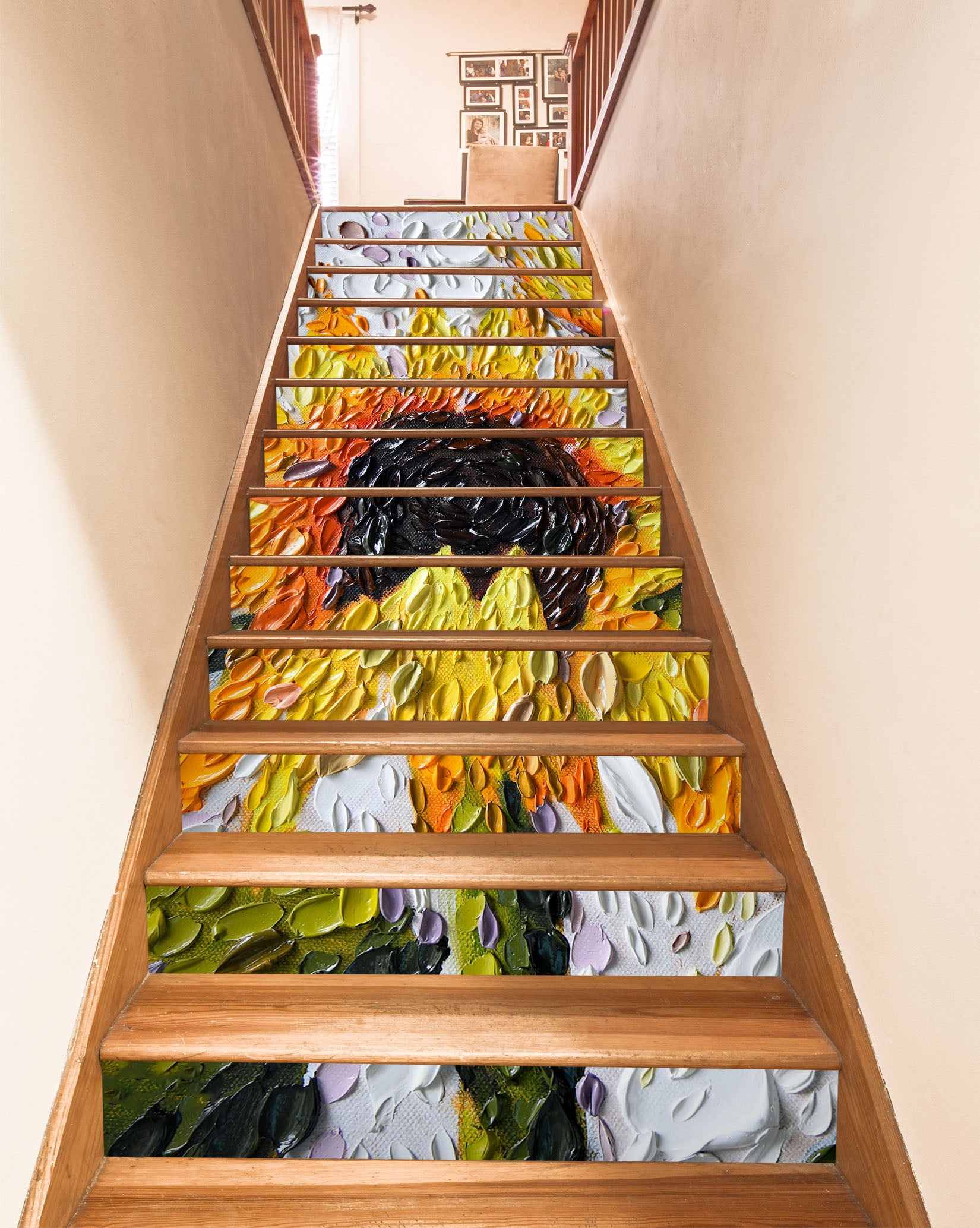 3D Sunflower Oil Painting 96143 Dena Tollefson Stair Risers