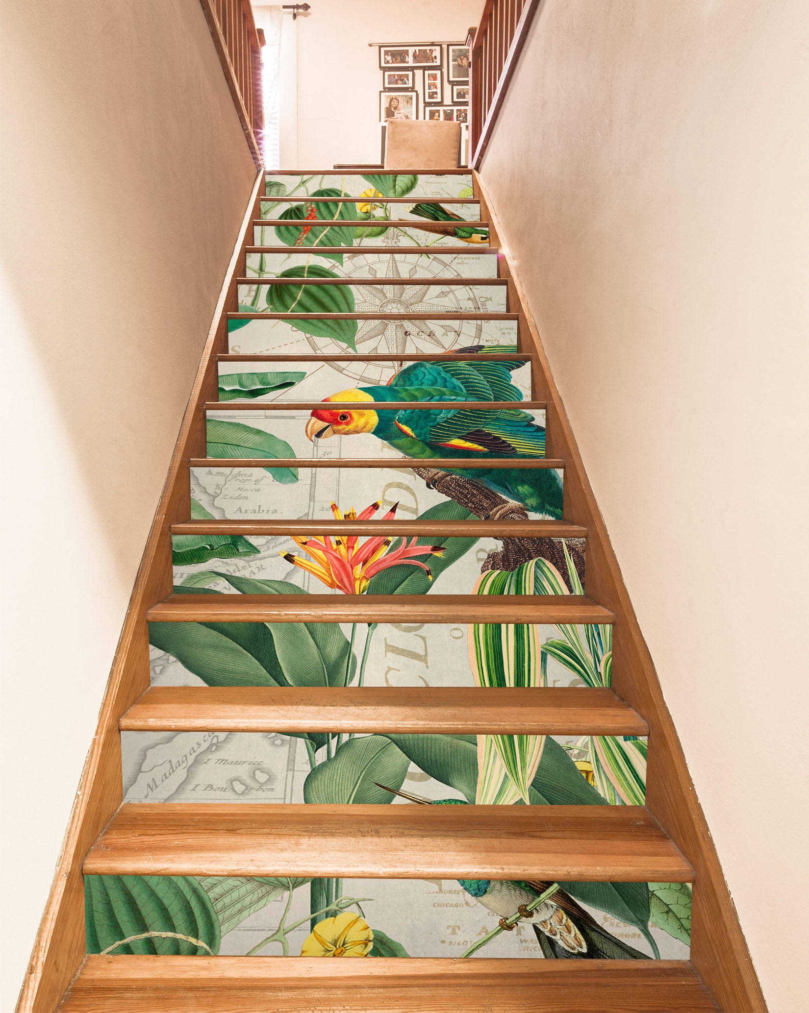 3D Flower Bush Parrot 11020 Andrea Haase Stair Risers