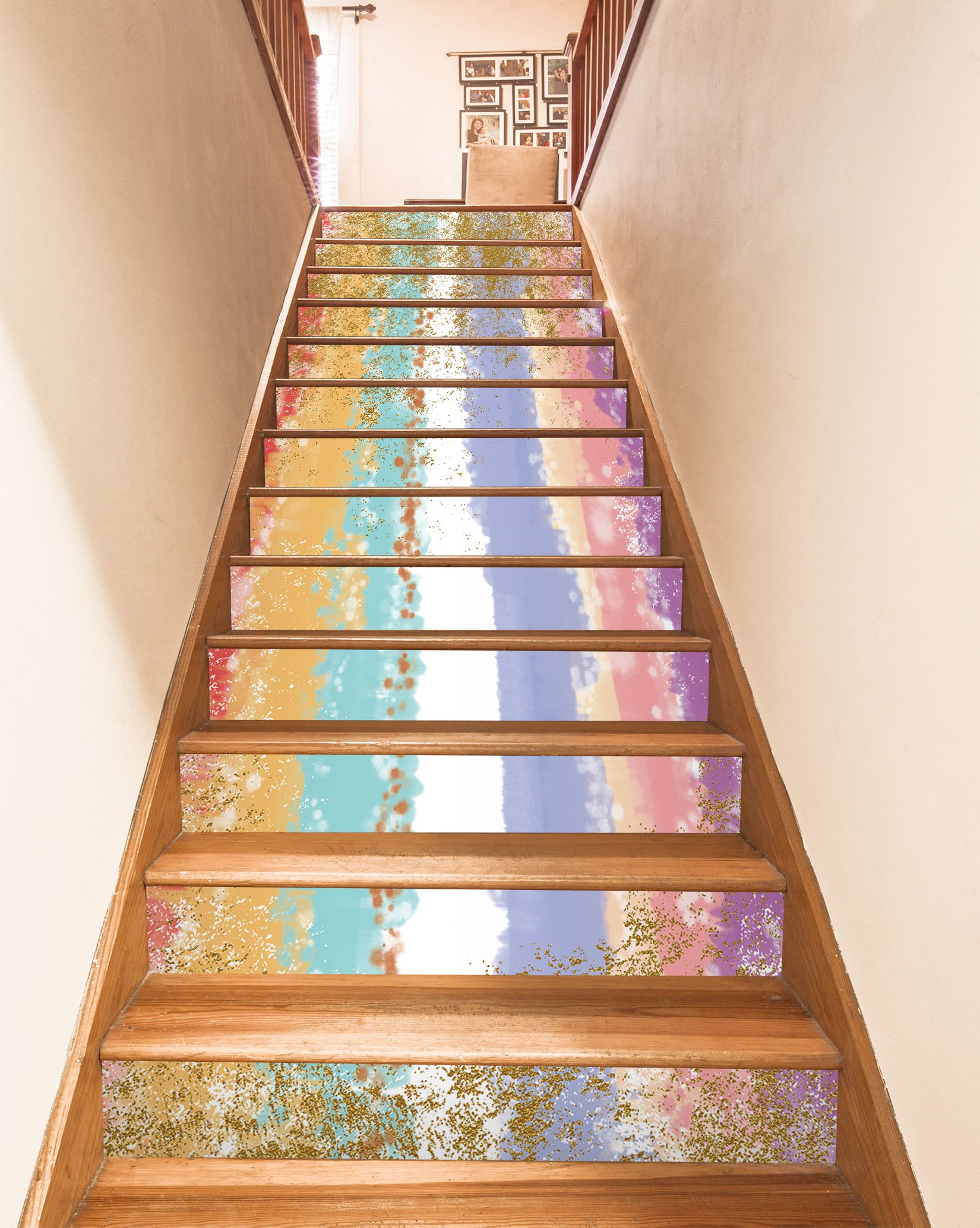 3D Color Matte Stripes 595 Stair Risers