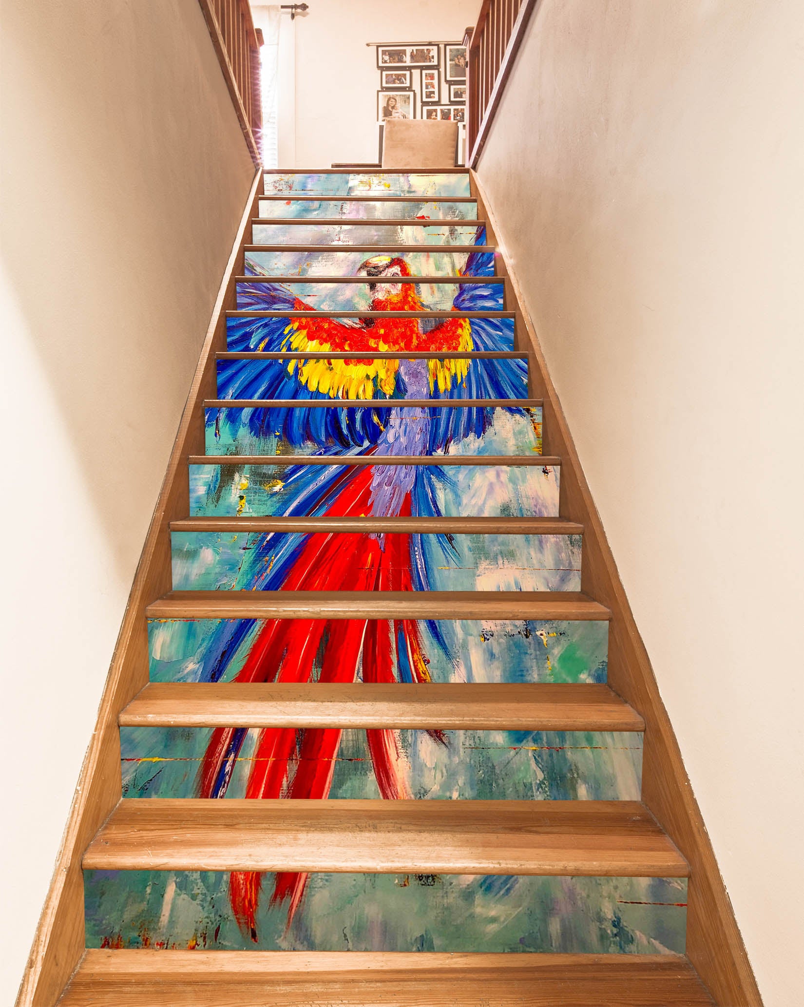 3D Colorful Parrot 838 Skromova Marina Stair Risers