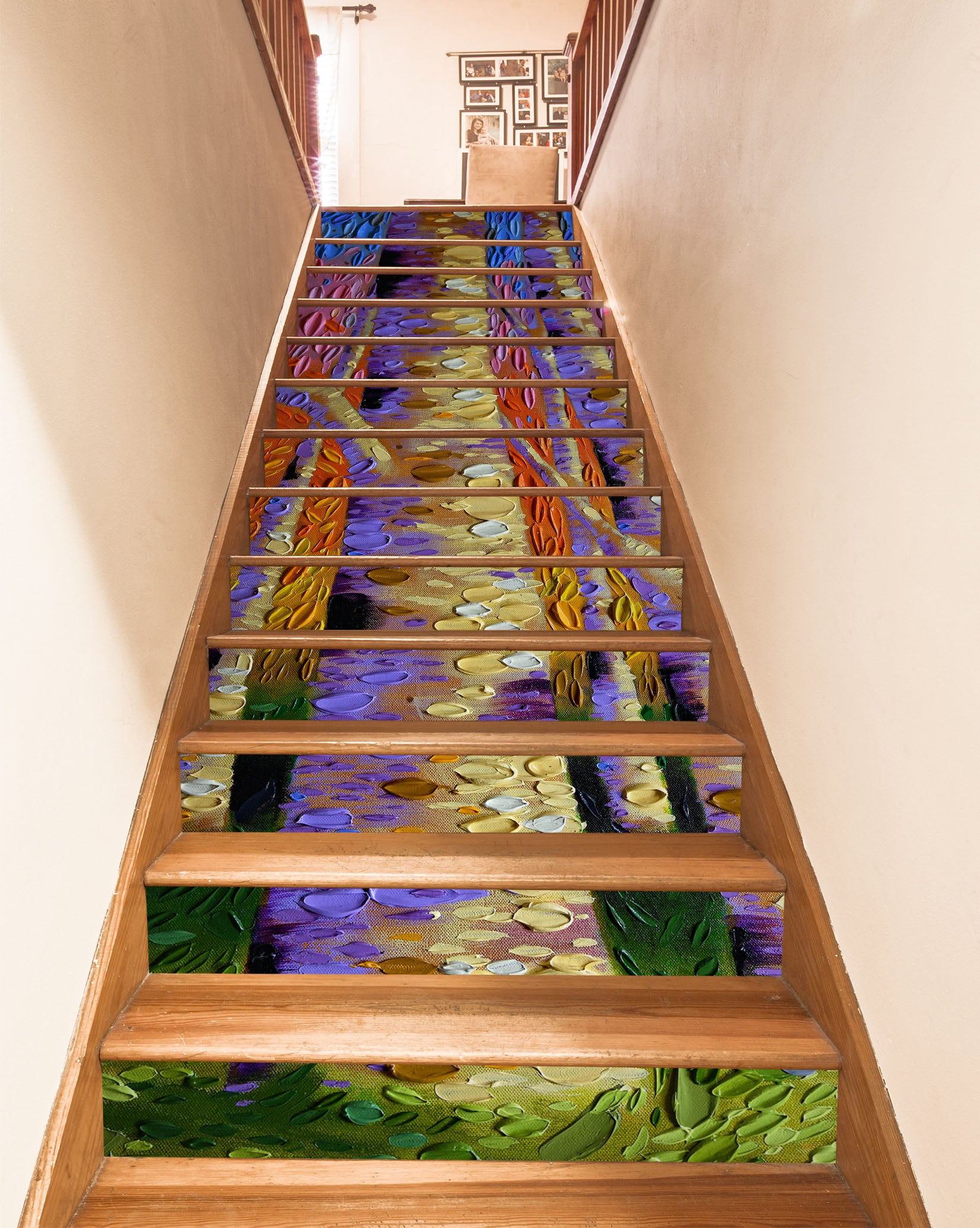 3D Tree Trunk Oil Painting 96156 Dena Tollefson Stair Risers