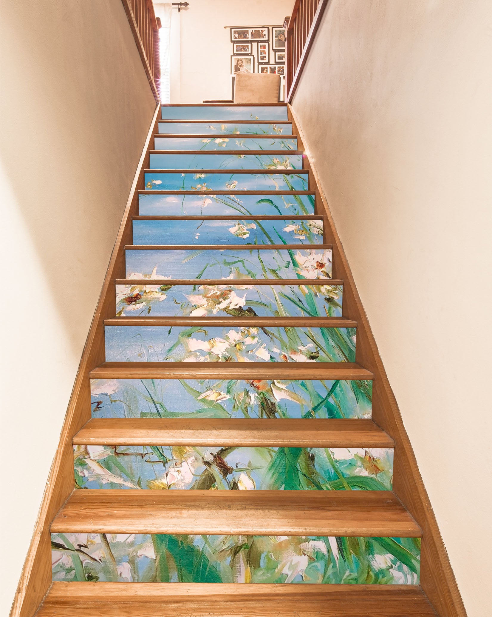 3D Sky White Daisy 2017 Skromova Marina Stair Risers