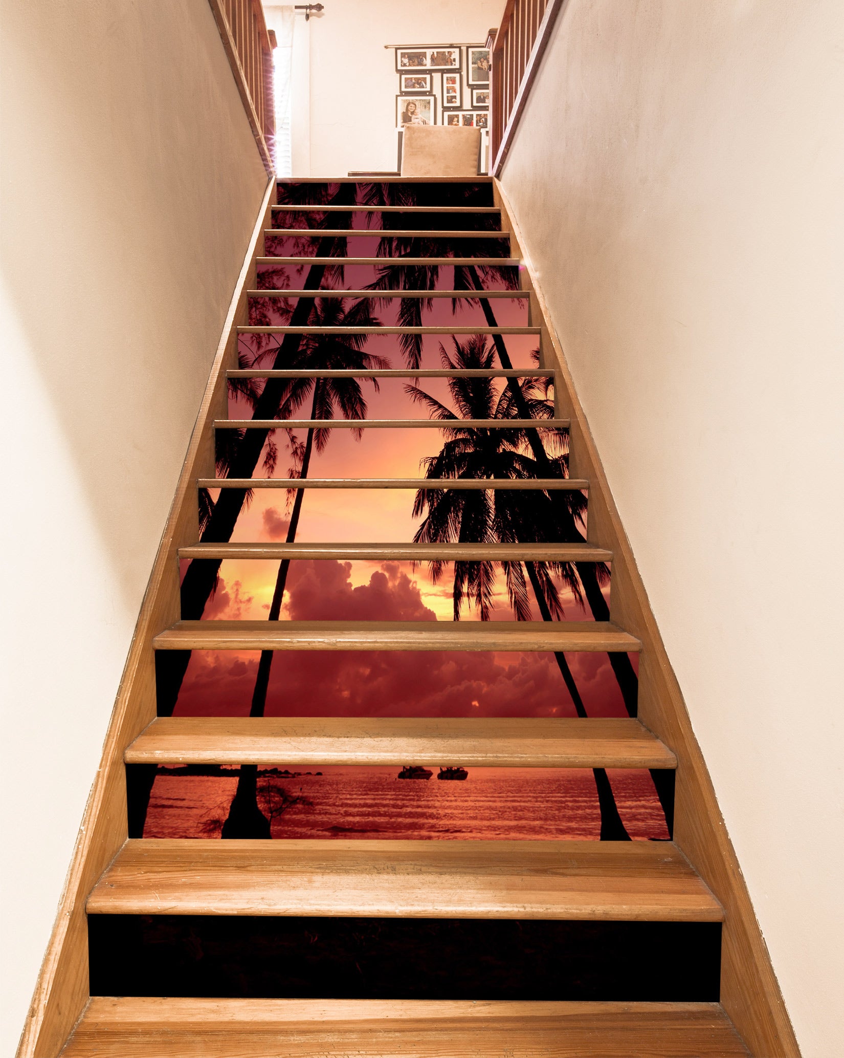 3D Romantic Sunset 412 Stair Risers