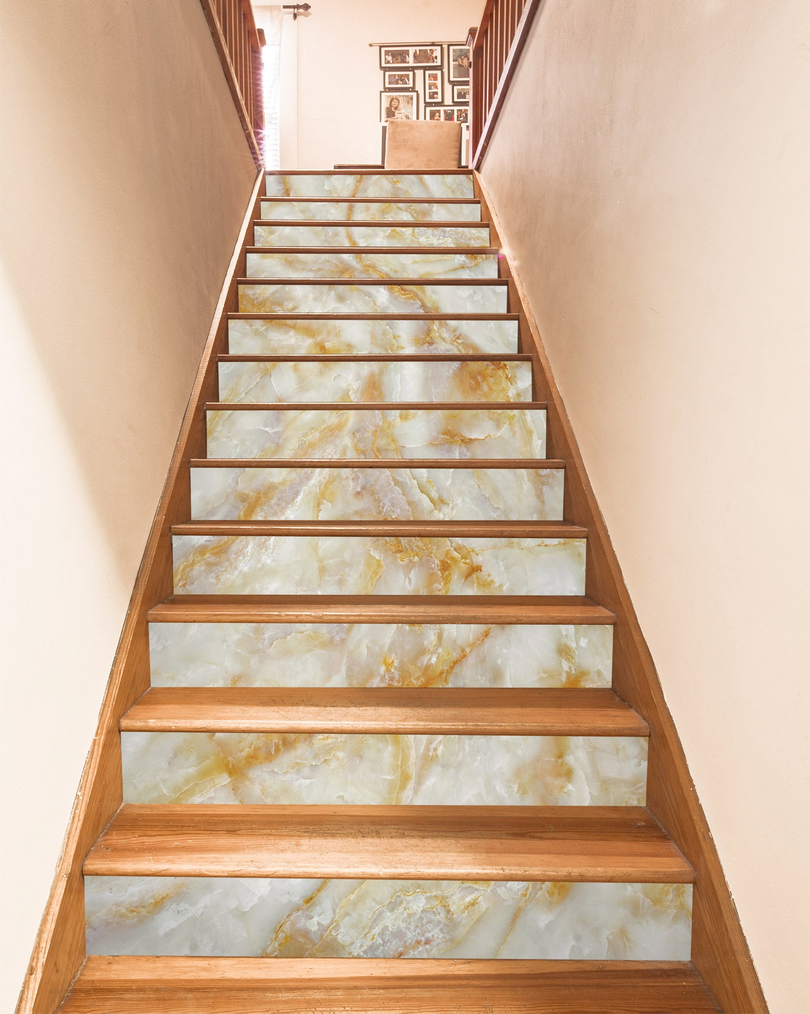 3D Marble Light Color Texture 566 Stair Risers