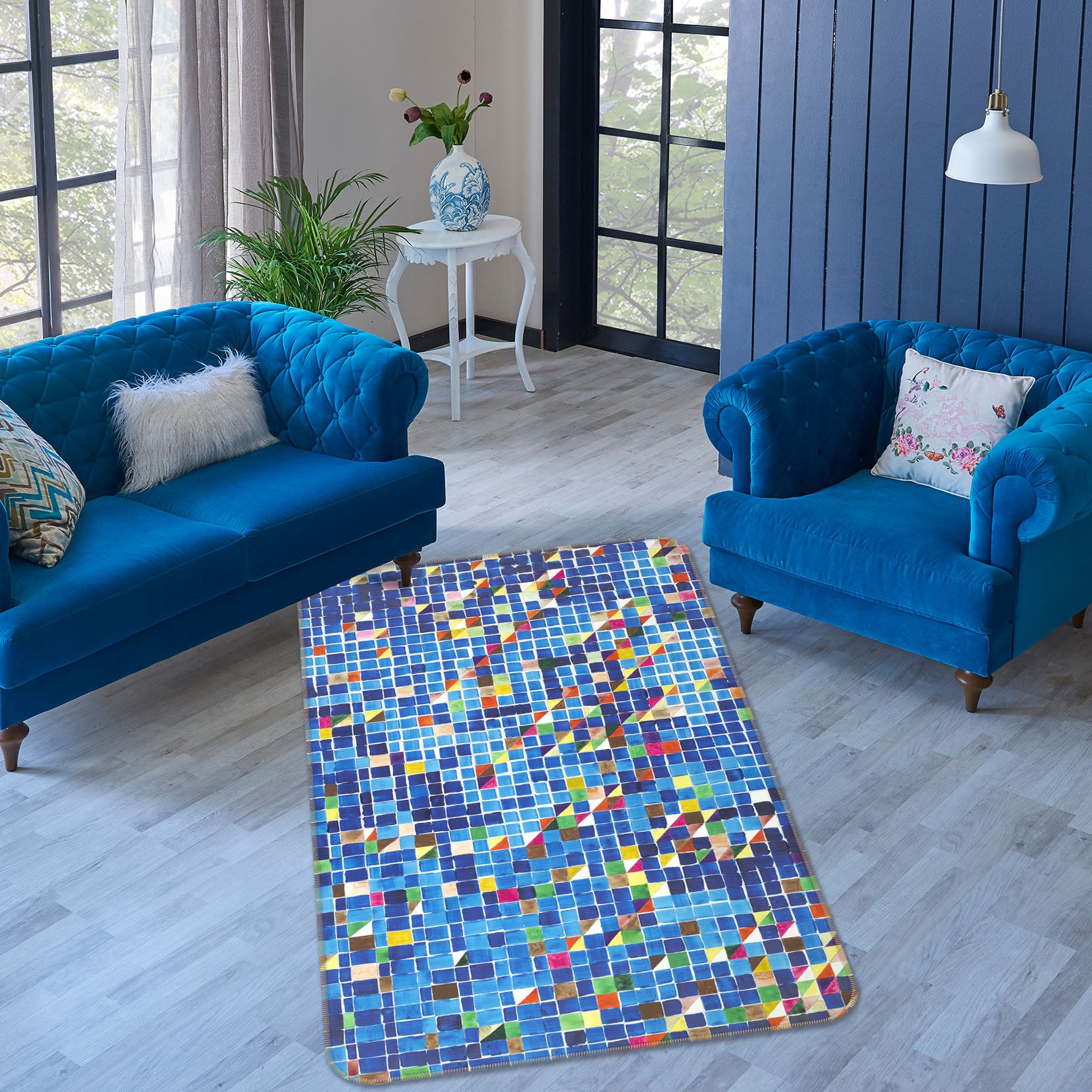 3D Color Brick 3029 Allan P. Friedlander Rug Non Slip Rug Mat