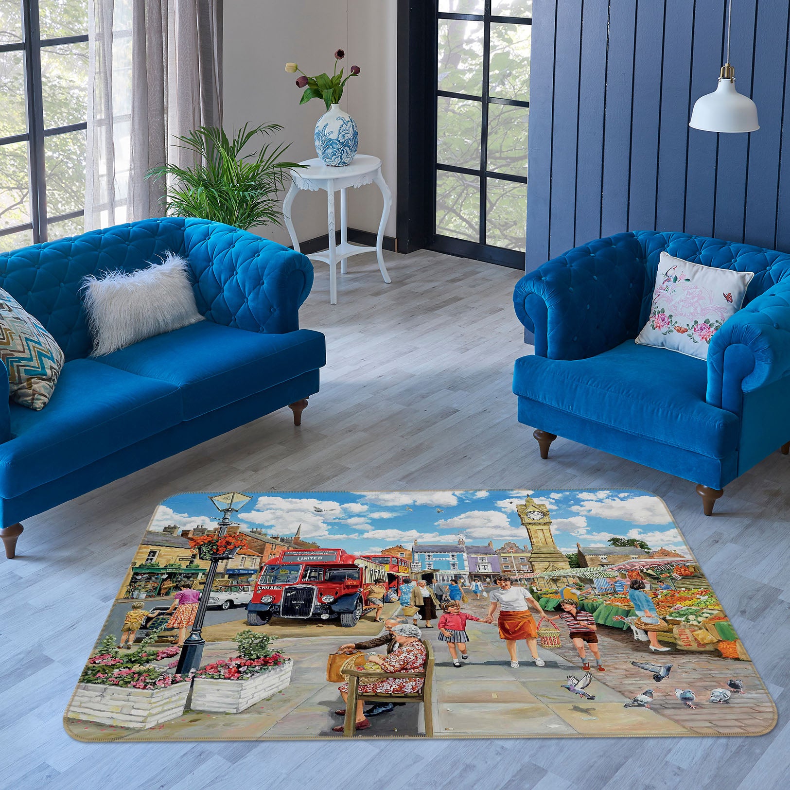 3D Lively City 1052 Trevor Mitchell Rug Non Slip Rug Mat