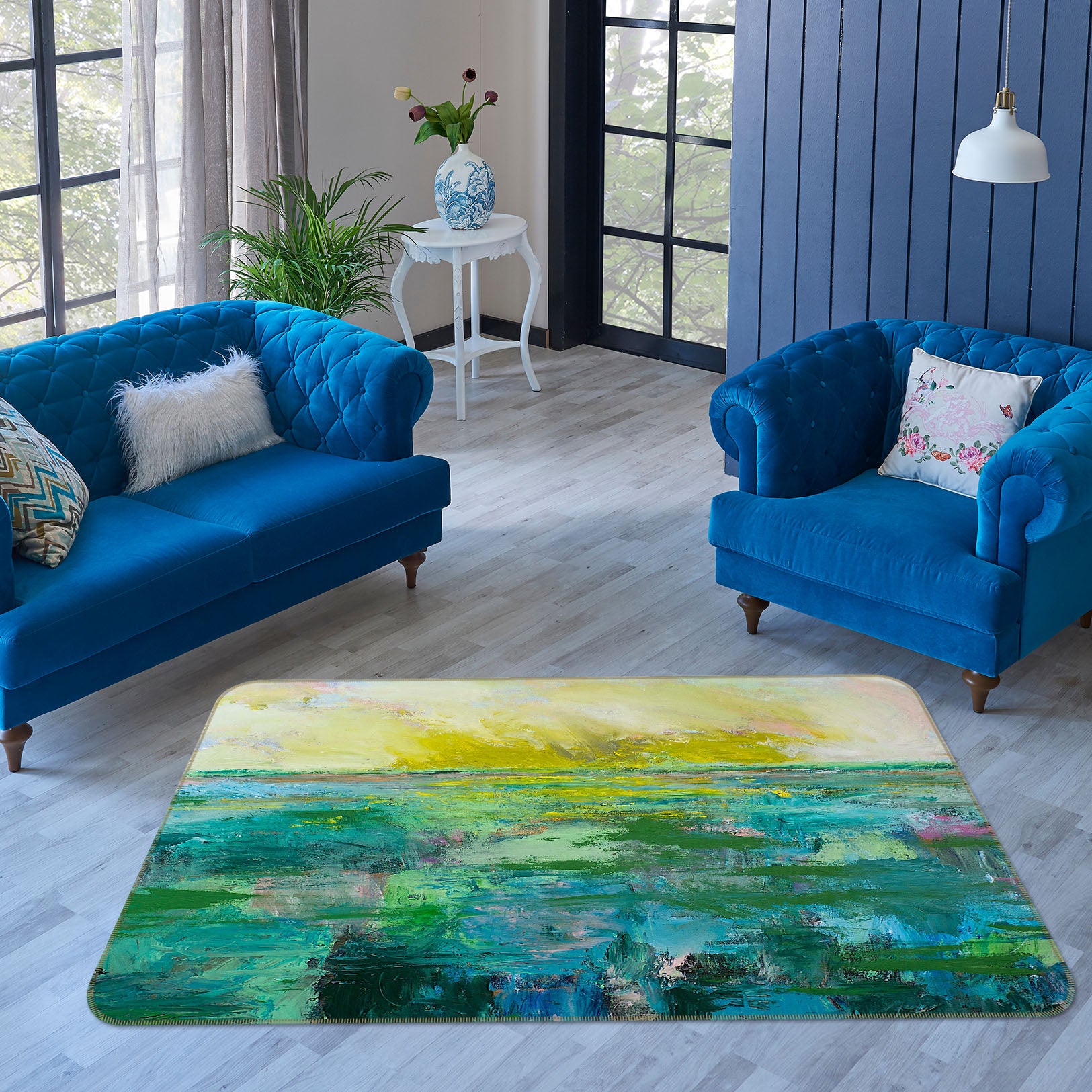 3D Painted Lake 1050 Allan P. Friedlander Rug Non Slip Rug Mat