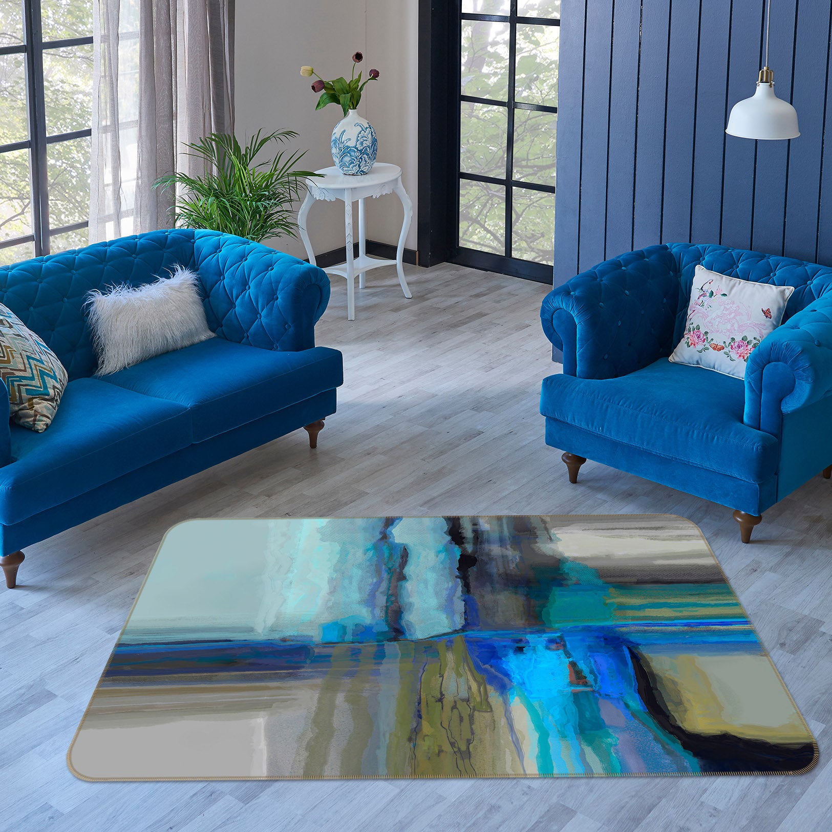 3D Undersea Channel 1009 Michael Tienhaara Rug Non Slip Rug Mat