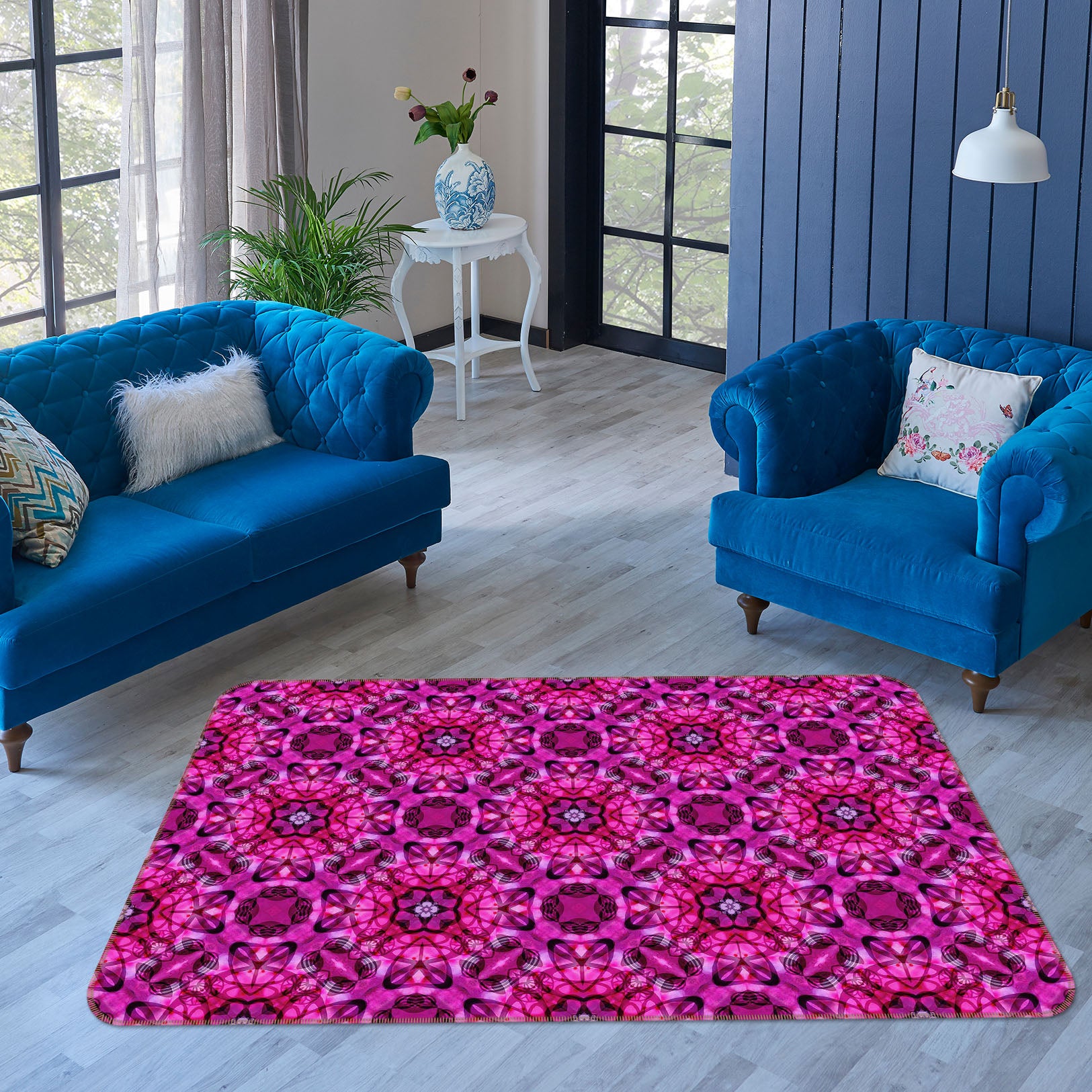 3D Purpple Pattern 1007 Shandra Smith Rug Non Slip Rug Mat