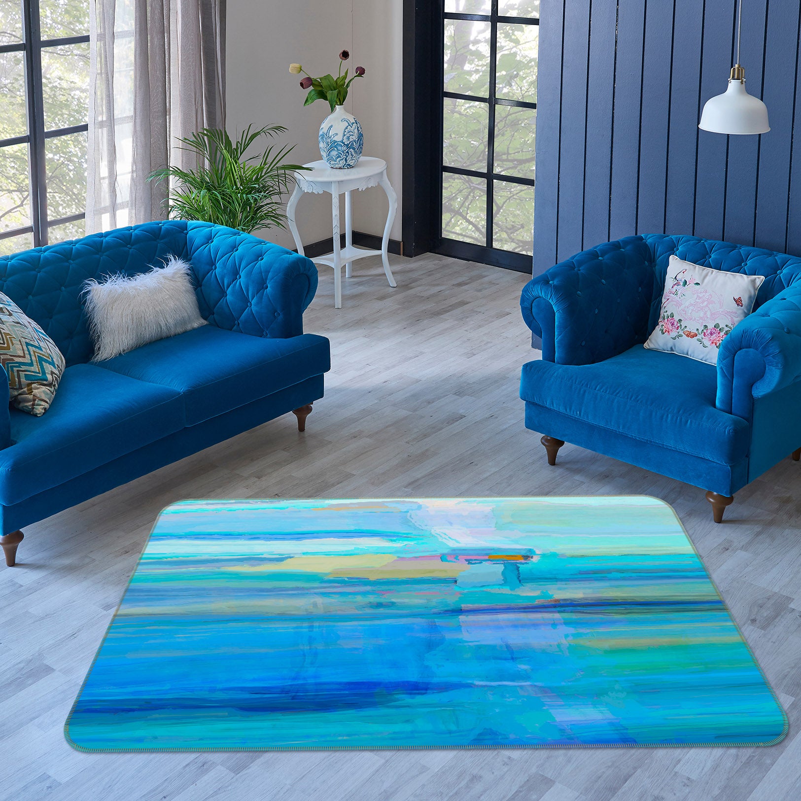 3D Blue Sea 1007 Michael Tienhaara Rug Non Slip Rug Mat