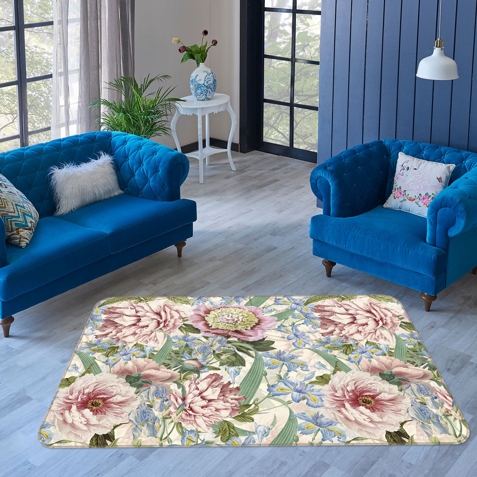 3D Flowers Bloom 173 Uta Naumann Rug Non Slip Rug Mat