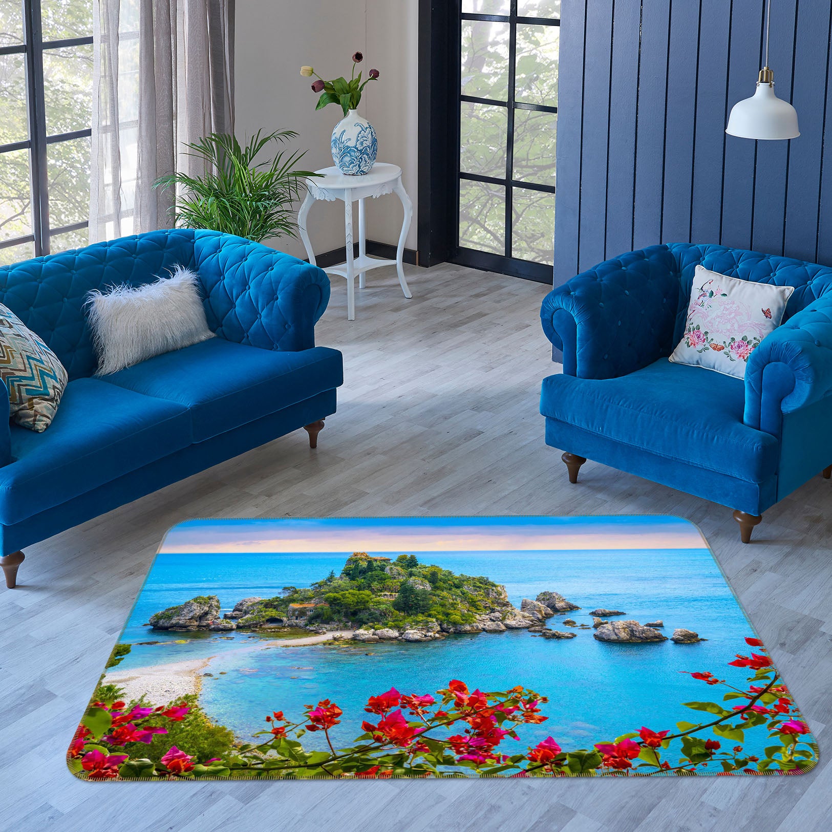 3D Blue Sea 1157 Marco Carmassi Rug Non Slip Rug Mat