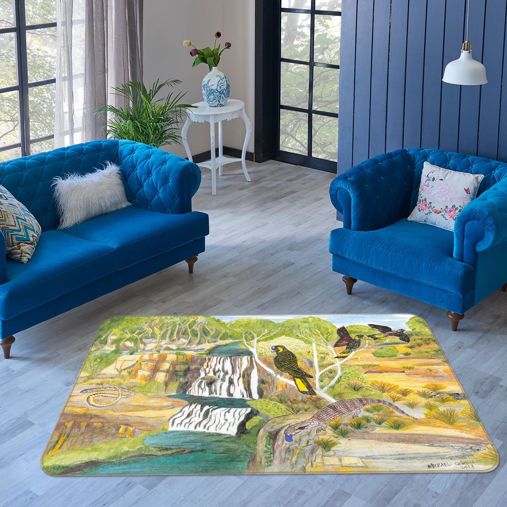 3D Bird House 1054 Michael Sewell Rug Non Slip Rug Mat