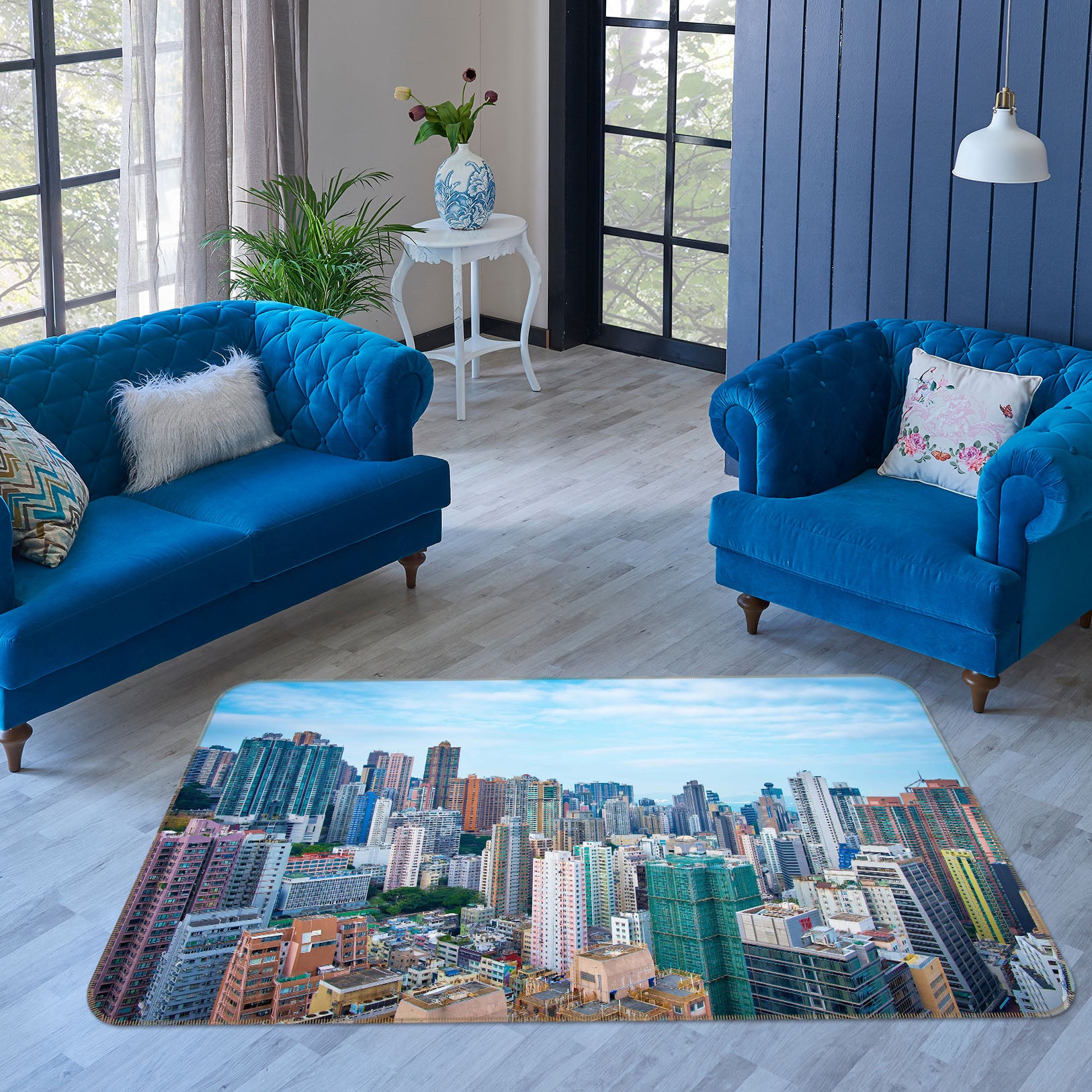 3D Tall Building 1105 Marco Carmassi Rug Non Slip Rug Mat