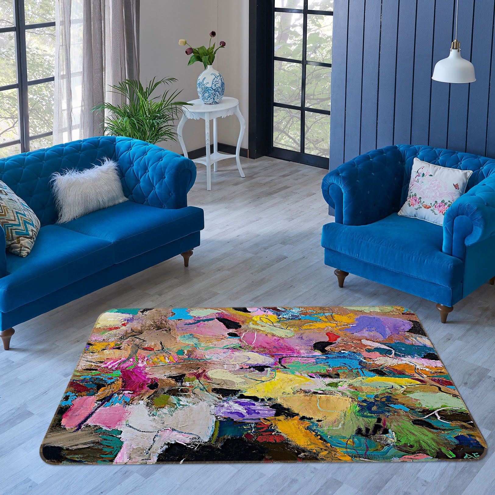 3D Color Graffiti 1046 Allan P. Friedlander Rug Non Slip Rug Mat