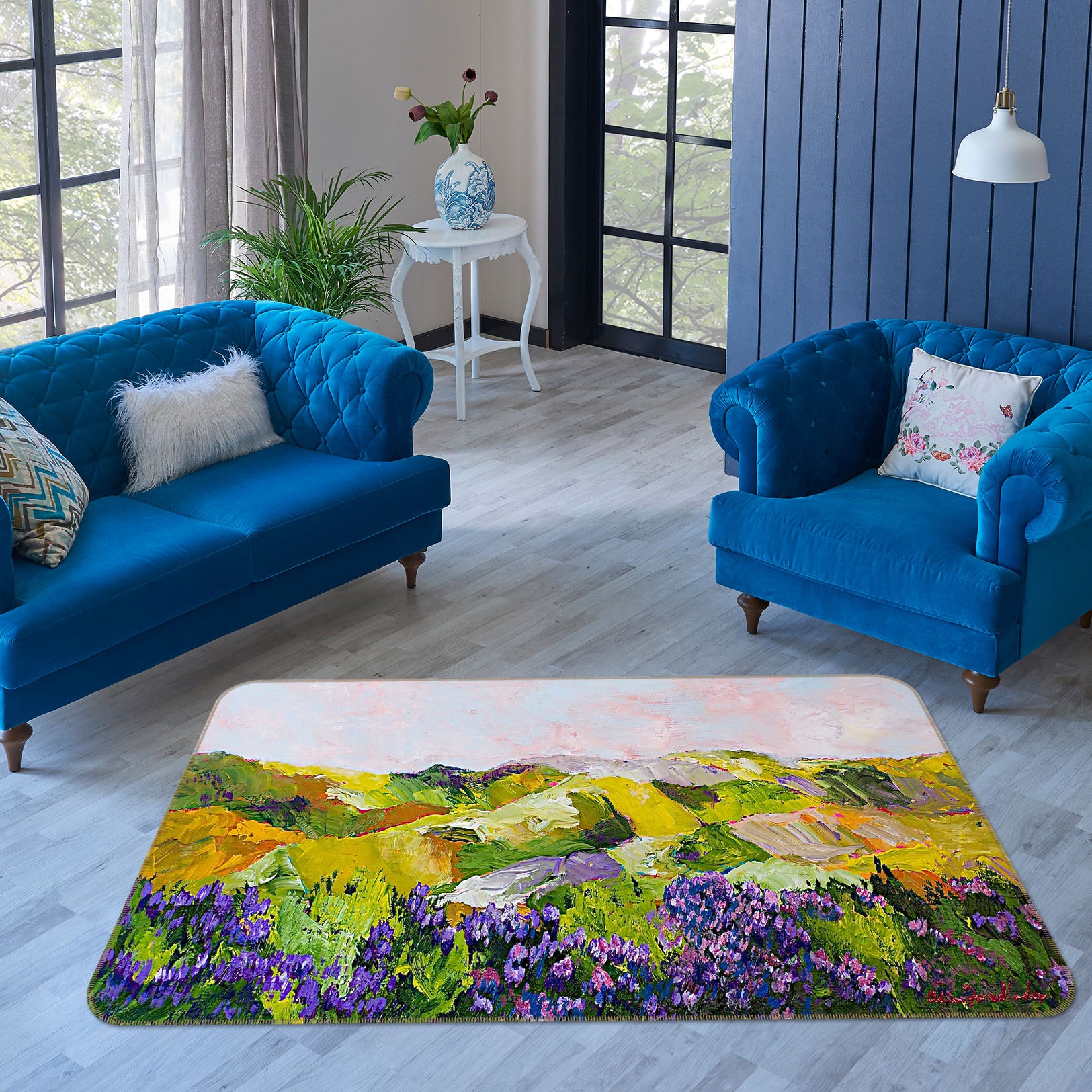 3D Watercolor Painting 1044 Allan P. Friedlander Rug Non Slip Rug Mat