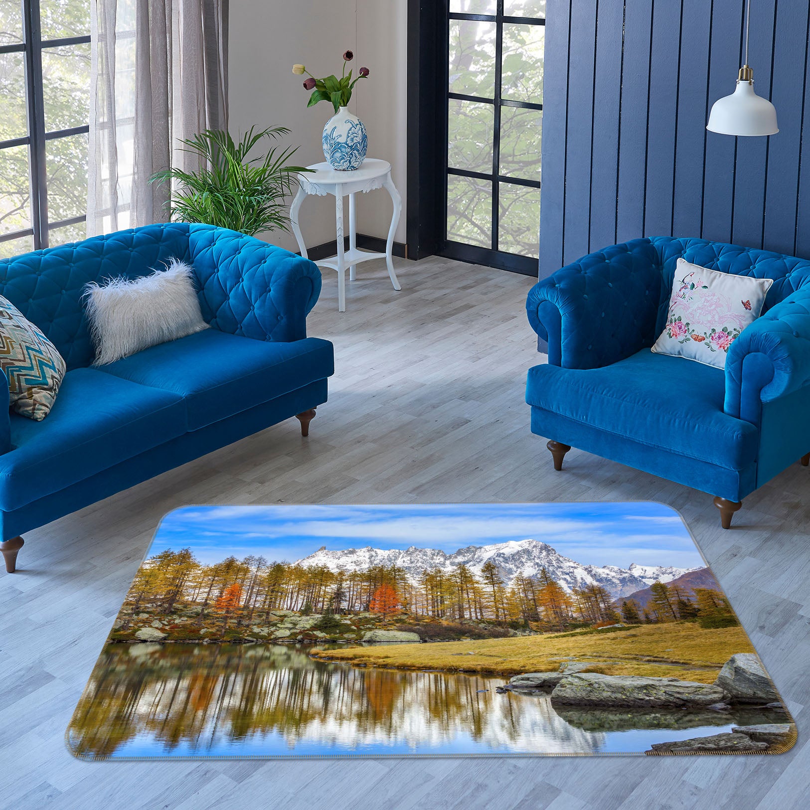 3D Clear Lake 1130 Marco Carmassi Rug Non Slip Rug Mat