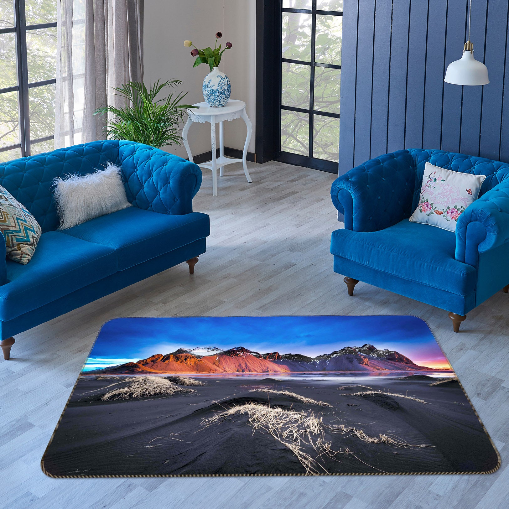 3D Valley At Dusk 1165 Marco Carmassi Rug Non Slip Rug Mat