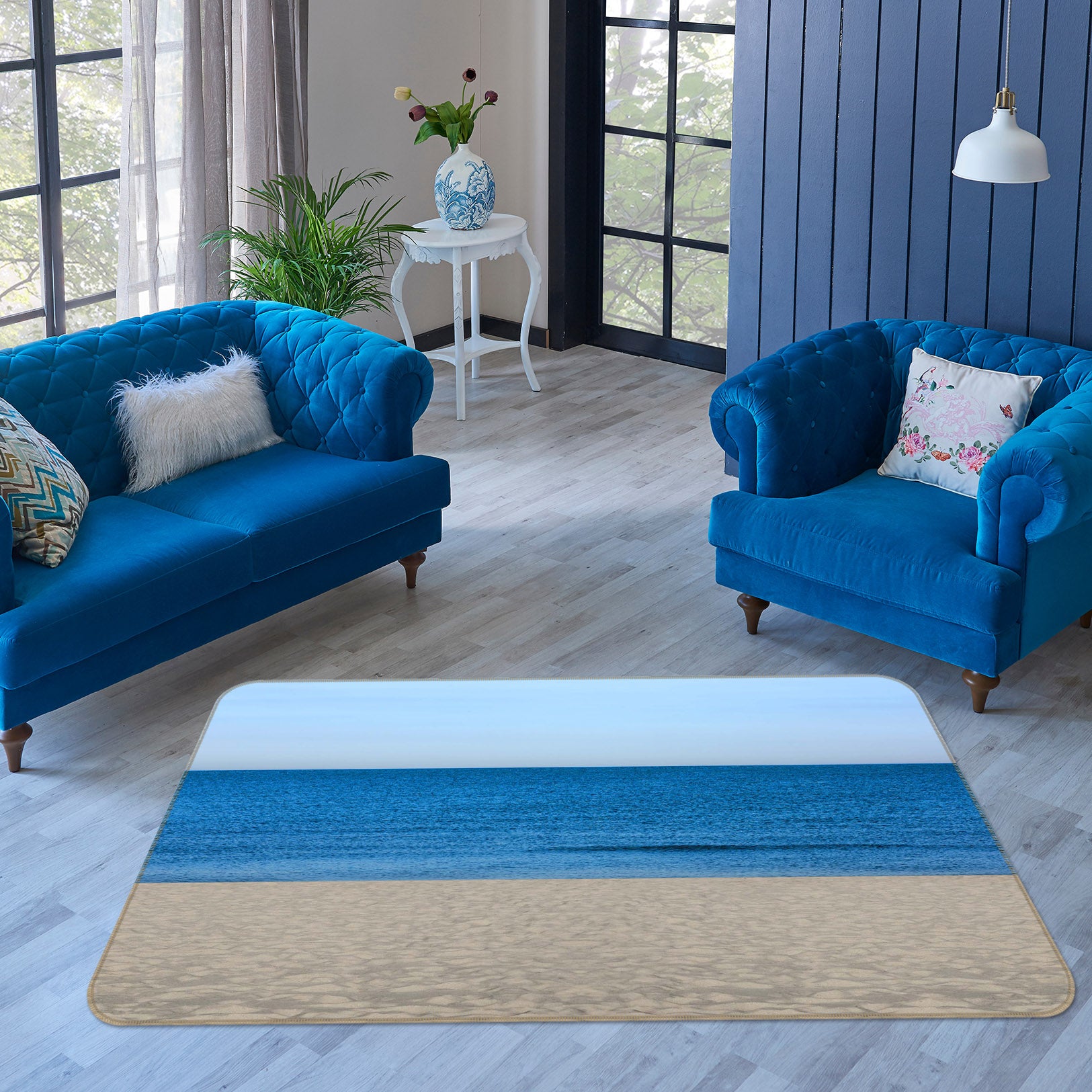 3D Sea Beach 1103 Marco Carmassi Rug Non Slip Rug Mat