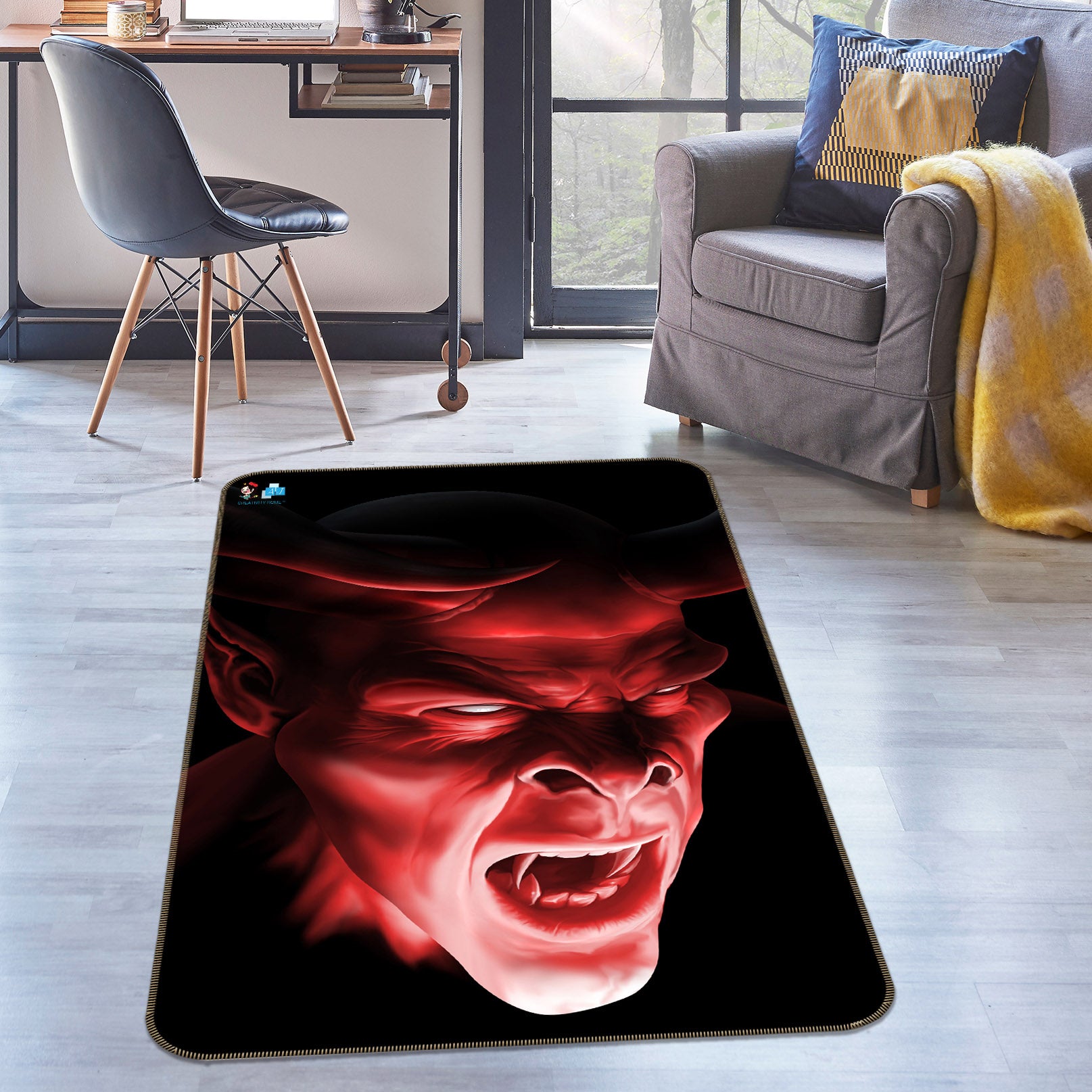3D Monster 4131 Tom Wood Rug Non Slip Rug Mat
