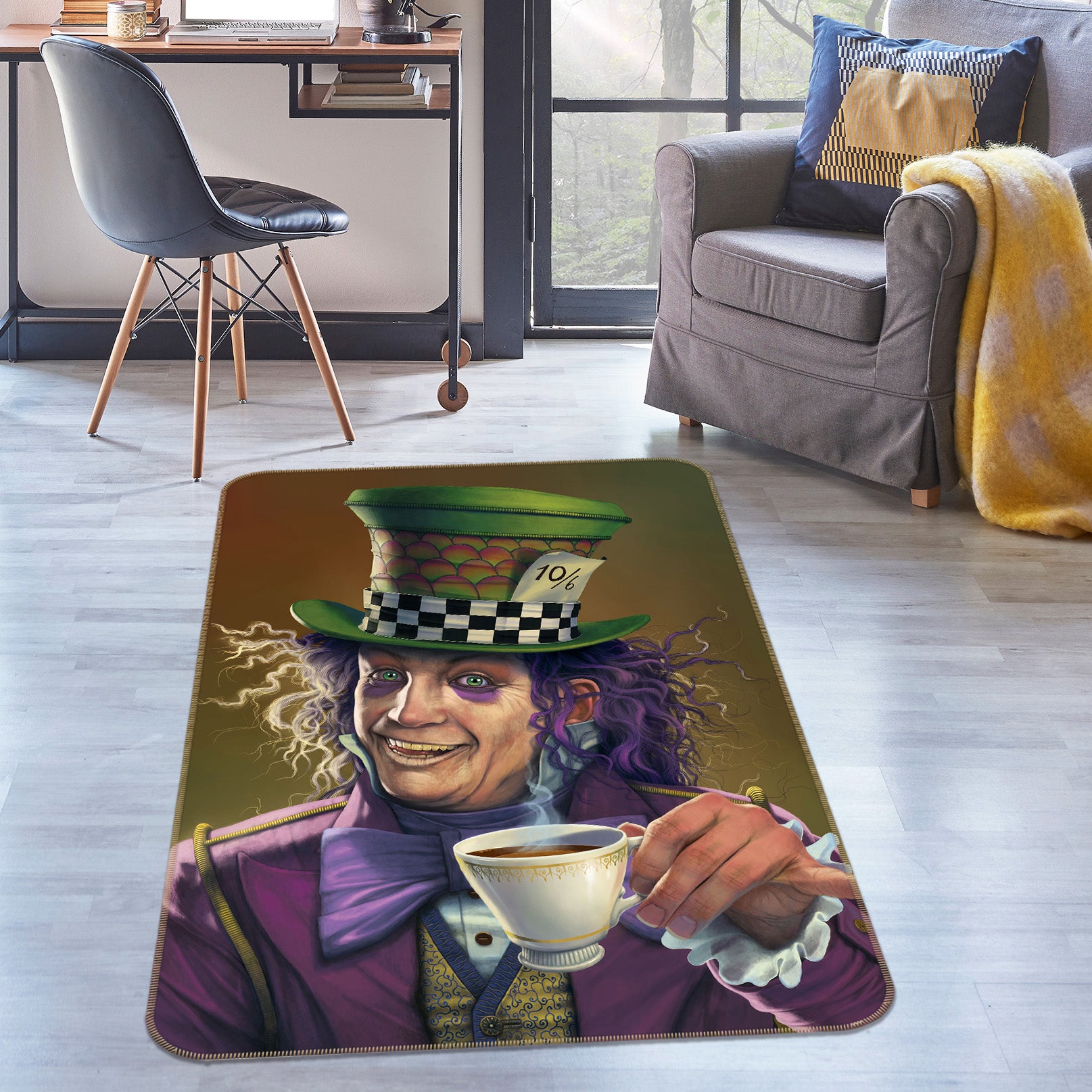 3D Mad Hatter Def 1049 Vincent Hie Rug Non Slip Rug Mat