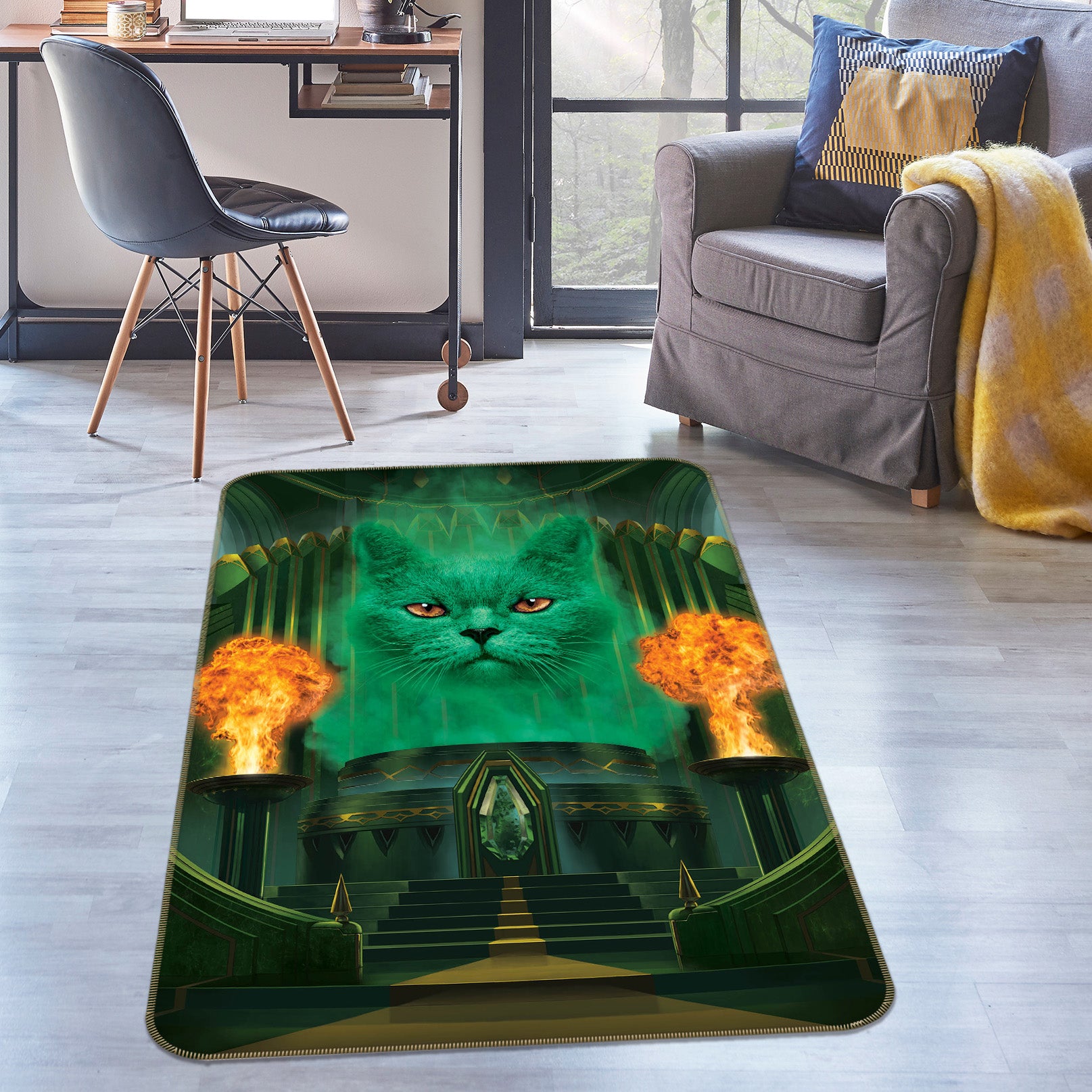 3D Cat The Great And Powerful Def 1016 Vincent Hie Rug Non Slip Rug Mat