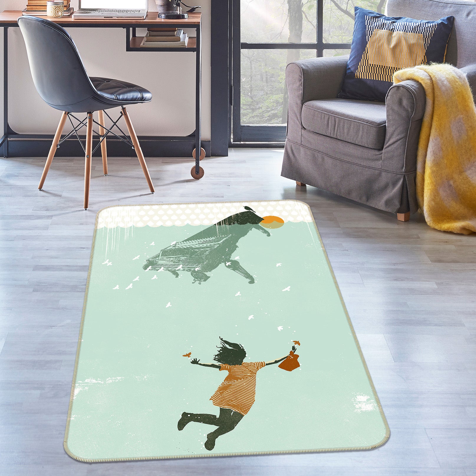 3D Underwater Swimming 1018 Showdeer Rug Non Slip Rug Mat